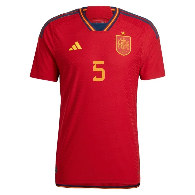 2022 Sergio Busquets #5 Spain Home Jersey-mysite Custom Football Kit- Nextkits