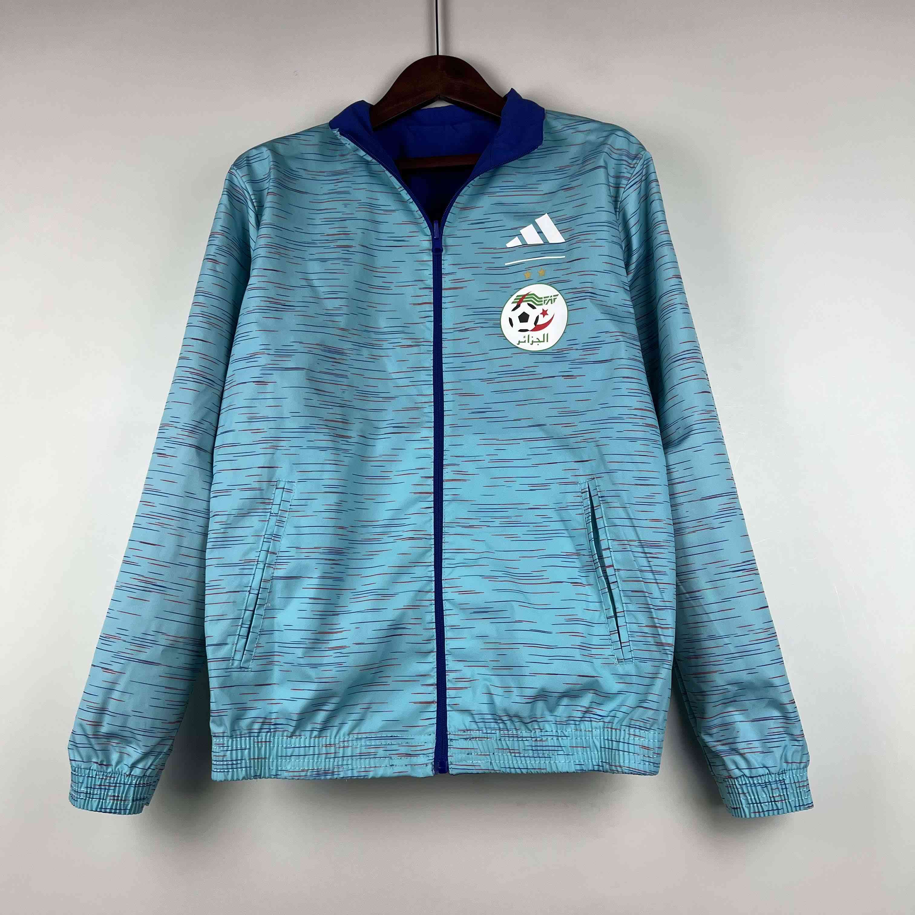 2023-2024 Algeria National Reversible Windbreaker Blue Soccer Jersey-mysite Custom Football Kit- Nextkits
