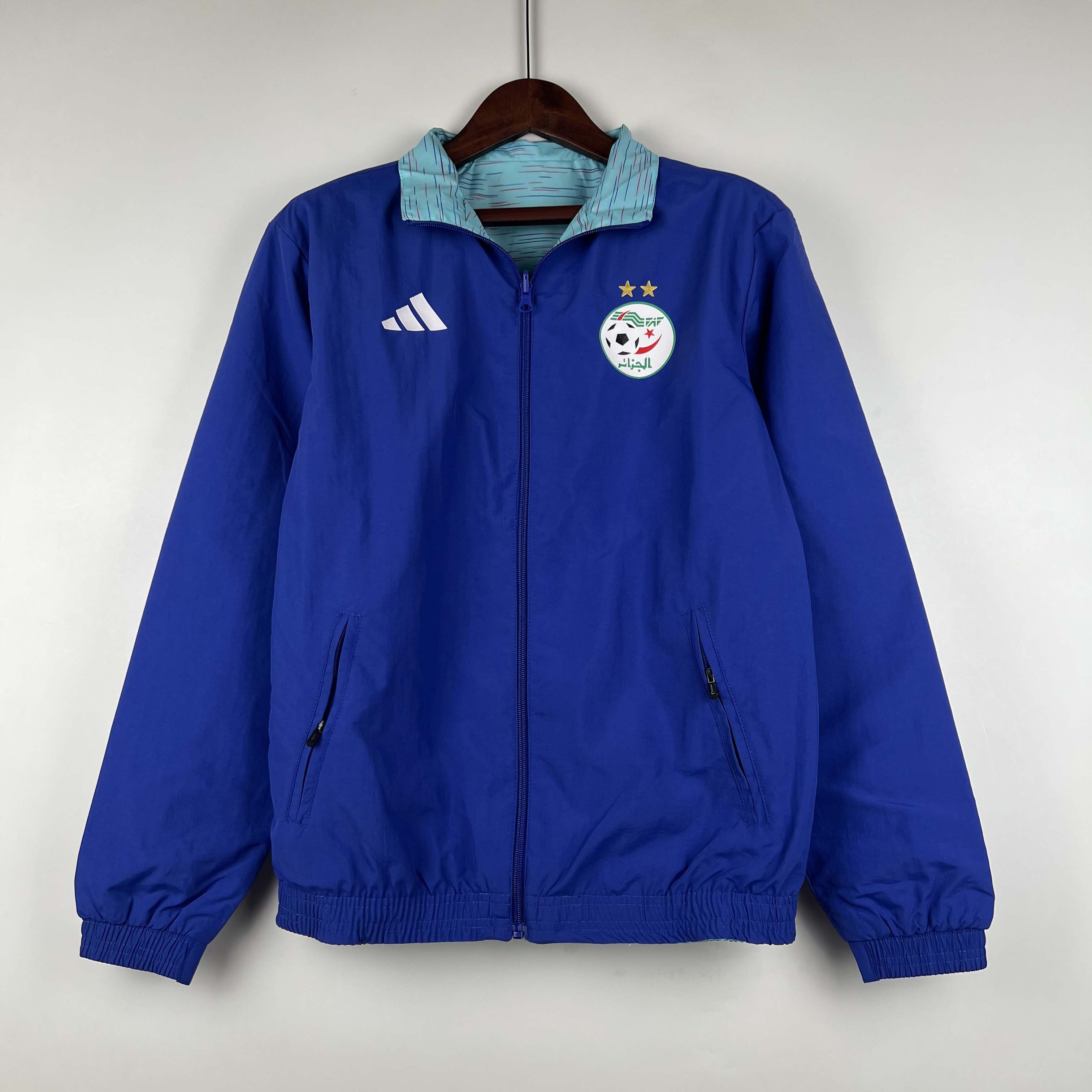 2023-2024 Algeria National Reversible Windbreaker Blue Soccer Jersey-mysite Custom Football Kit- Nextkits