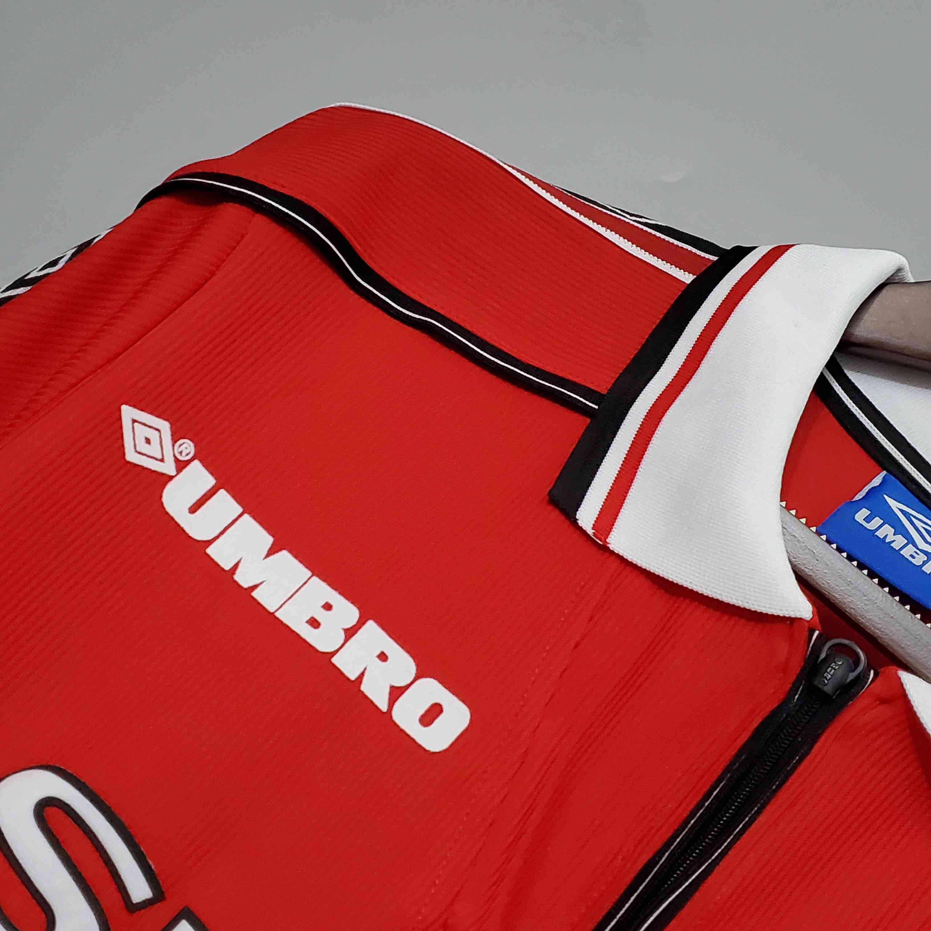 1998-1999 Retro Long Sleeve Manchester United Home Football Shirt-mysite Custom Football Kit- Nextkits