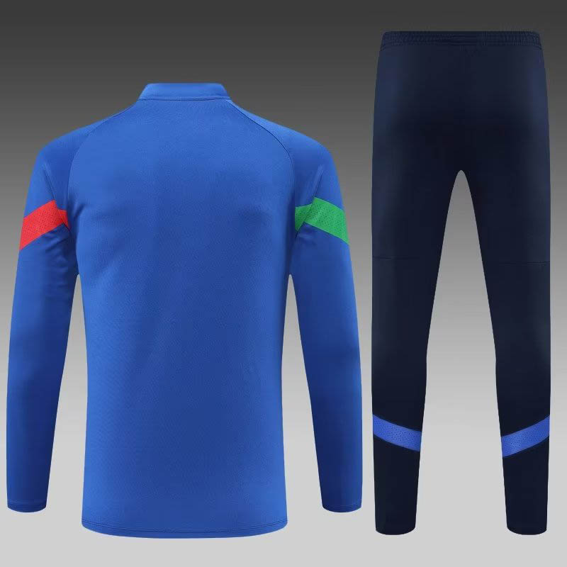 2022 Italy Half-Pull Training Suit Blue Soccer Shirt Set-mysite Custom Football Kit- Nextkits