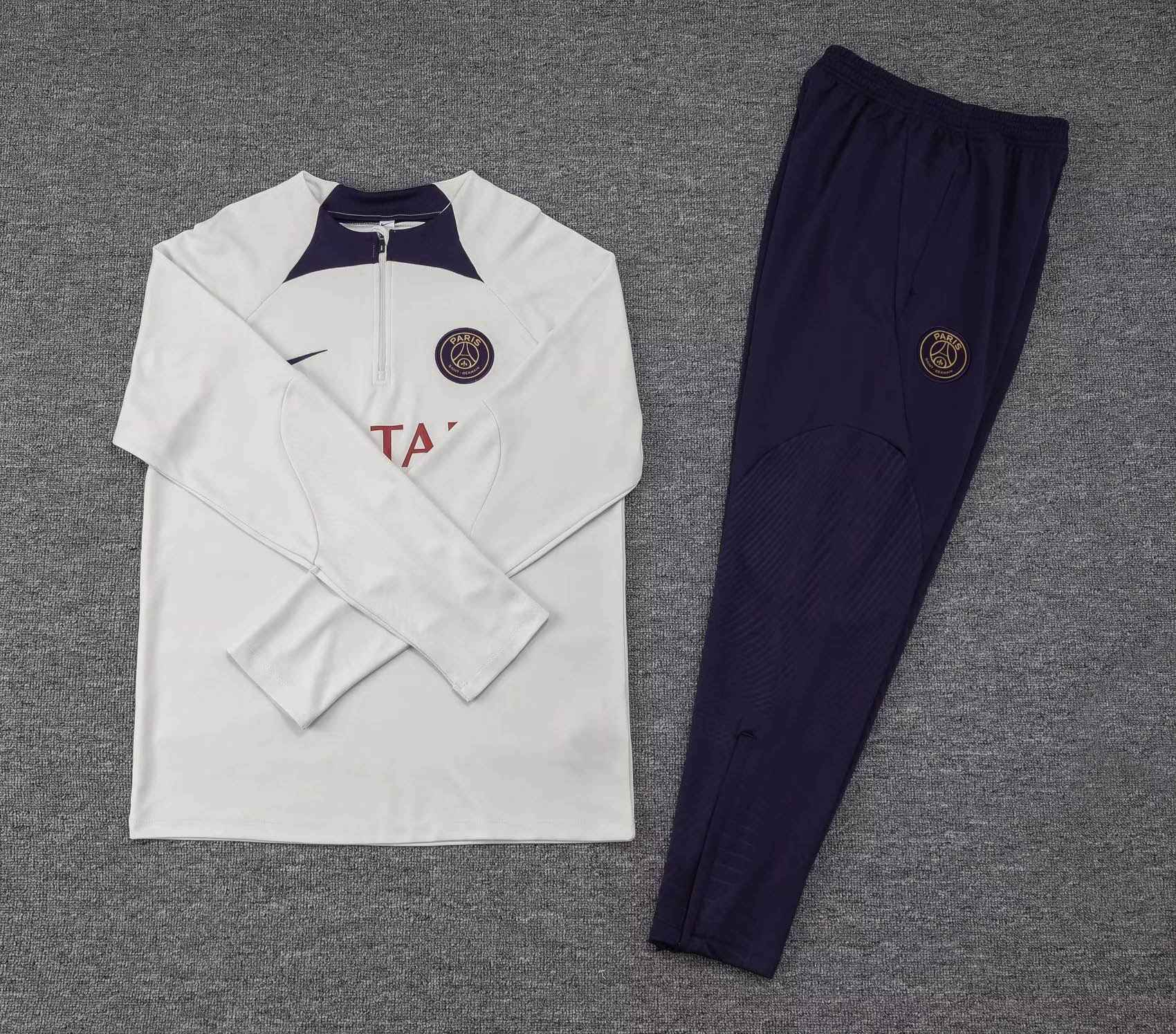 2023/2024 Psg Paris Saint-Germain Half-Pull Training Suit Off White Set-mysite Custom Football Kit- Nextkits
