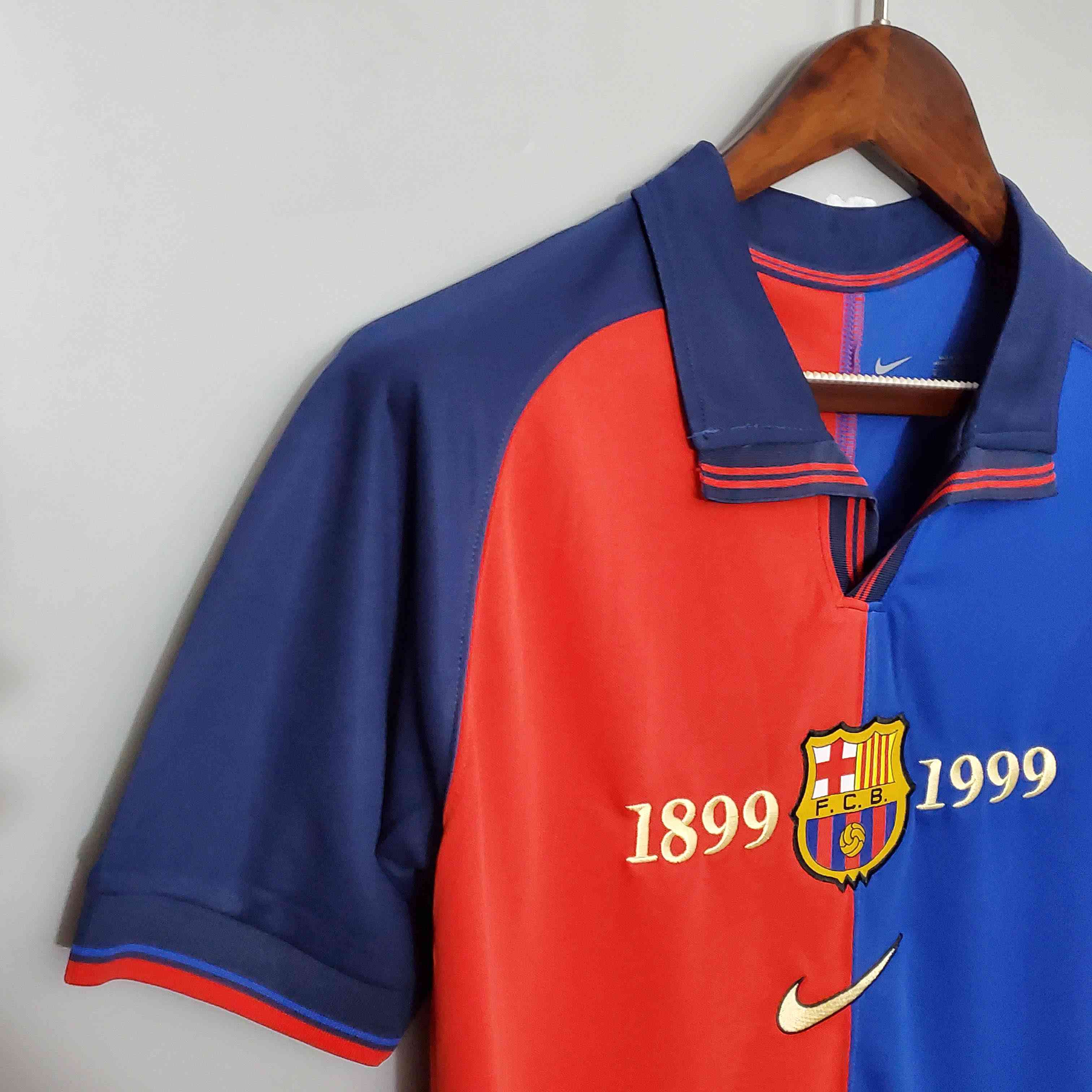 1999/2000 Retro Barcelona Home 100th Anniversary Version Football Shirt-mysite Custom Football Kit- Nextkits