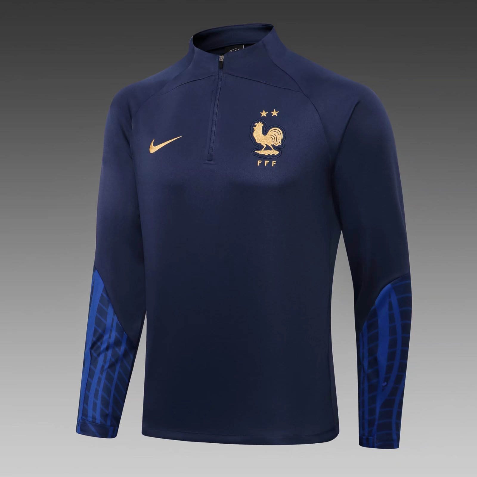 2022 France Half-Pull Training Suit Royal Blue Football Shirt Set-mysite Custom Football Kit- Nextkits