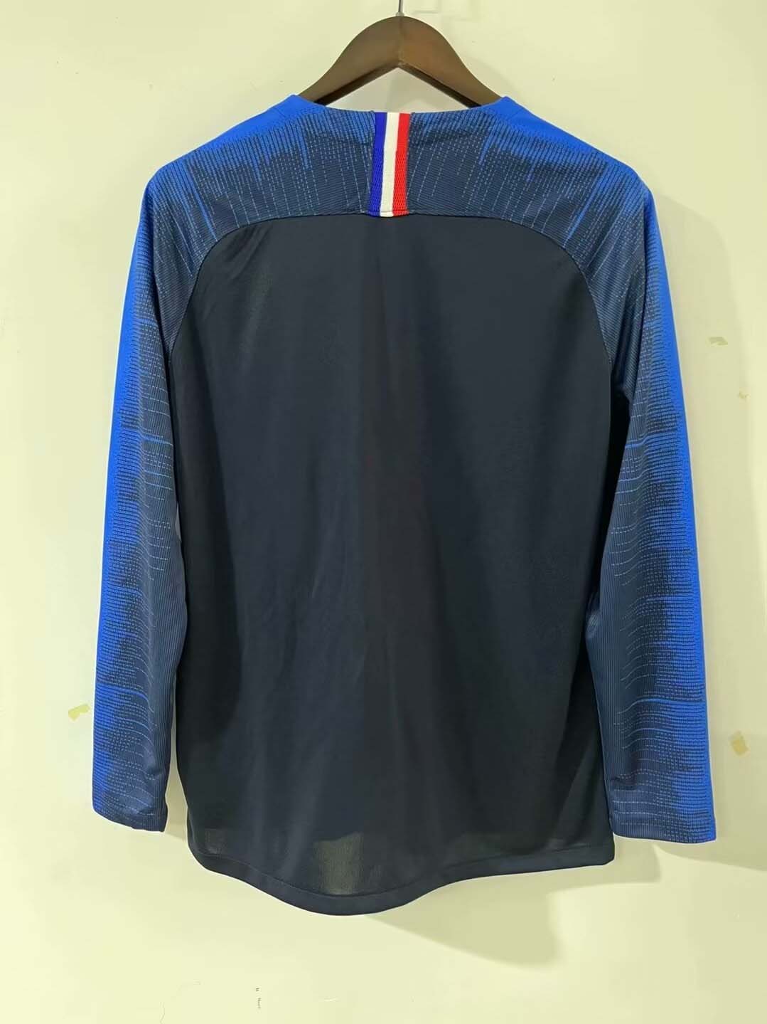 2018 Retro Long Sleeve France Home Football Shirt-mysite Custom Football Kit- Nextkits