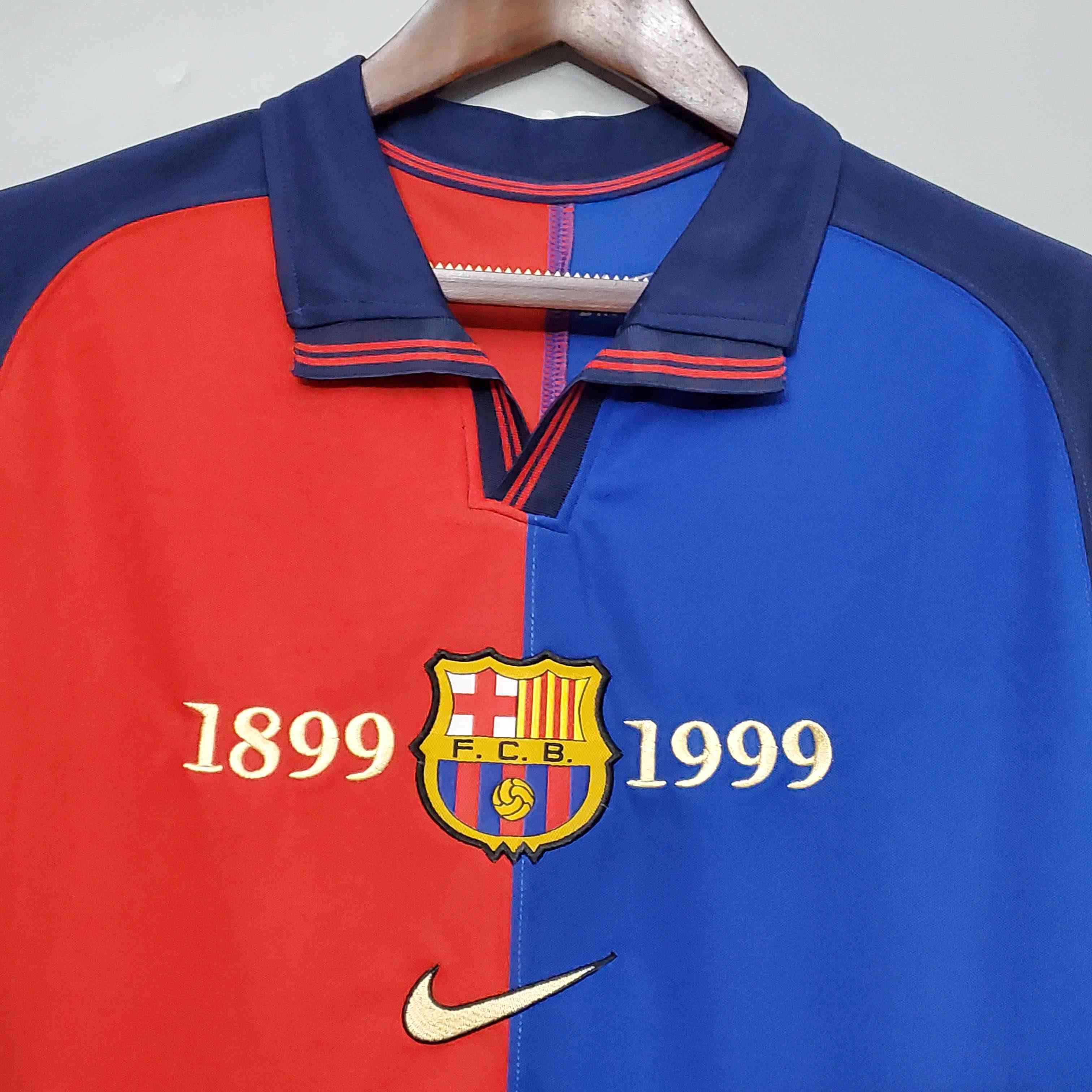 1999/2000 Retro Barcelona Home 100th Anniversary Version Football Shirt-mysite Custom Football Kit- Nextkits