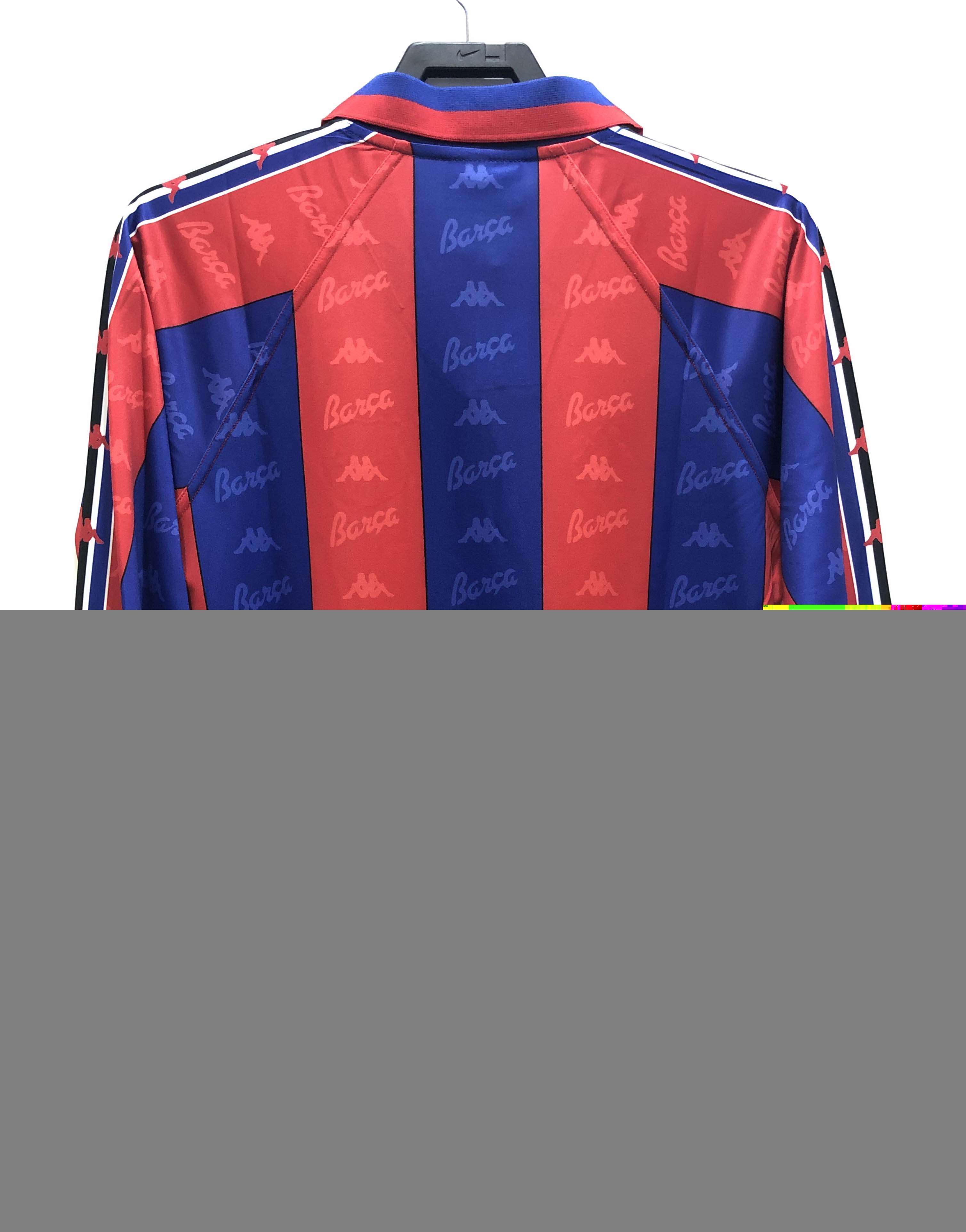 1996/1997 Retro Long Sleeve Barcelona Football Shirt Home Champions League-mysite Custom Football Kit- Nextkits