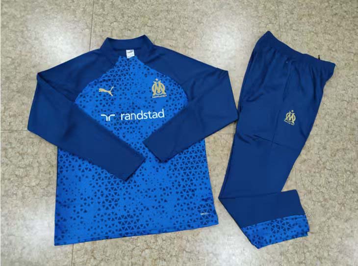 2023 Olympique de Marseille Half-Pull Training Suit Royal blue Football Jersey Set-mysite Custom Football Kit- Nextkits