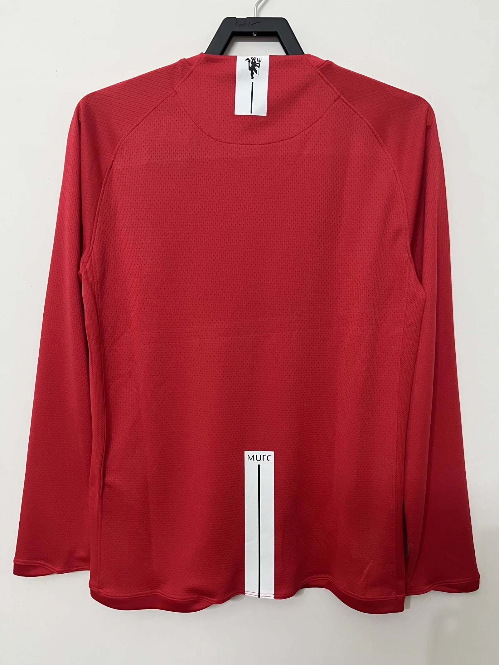 2007-2008 Retro Long Sleeve Manchester United Home Football Shirt-mysite Custom Football Kit- Nextkits