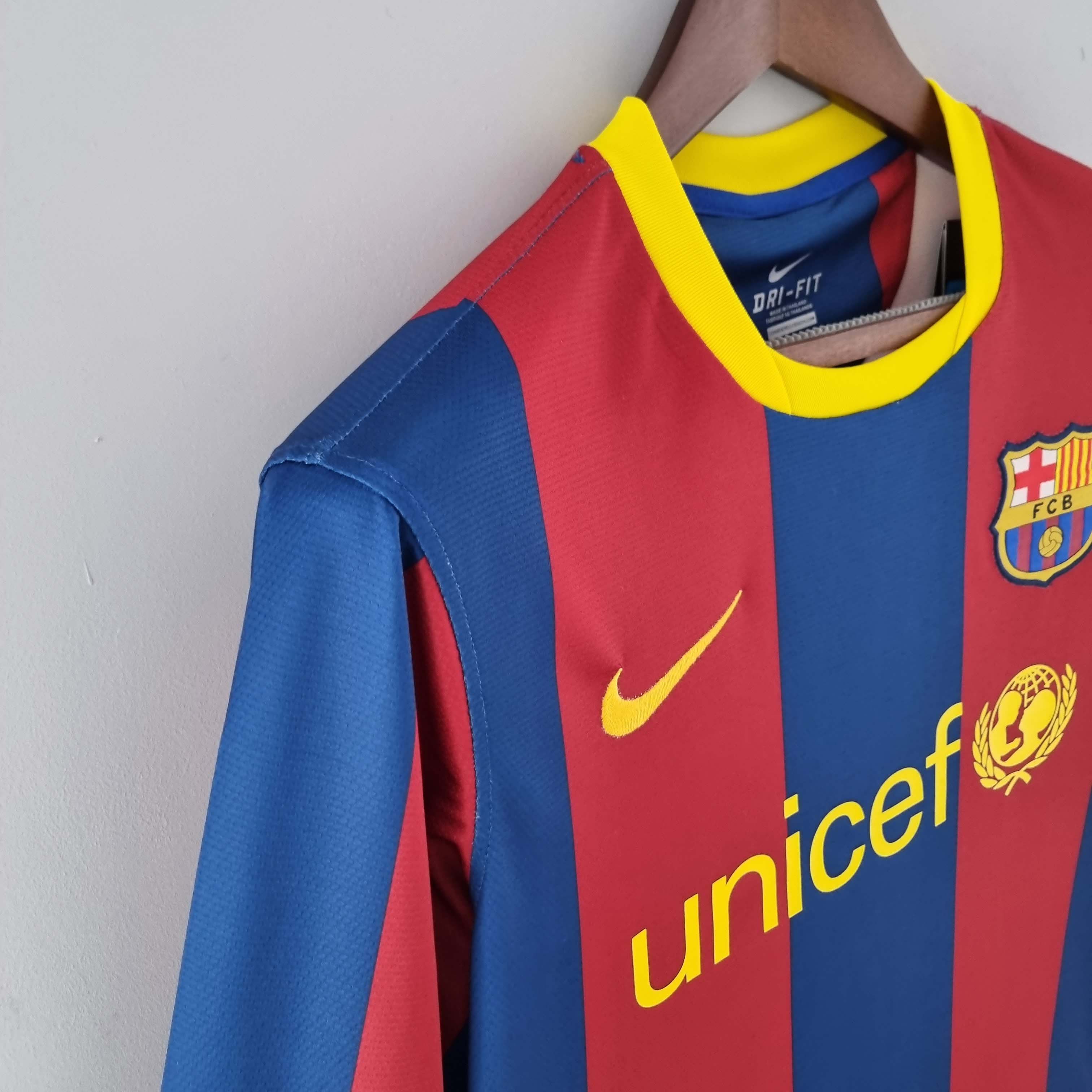 2010/2011 Retro Long Sleeve Barcelona Home Football Shirt-mysite Custom Football Kit- Nextkits