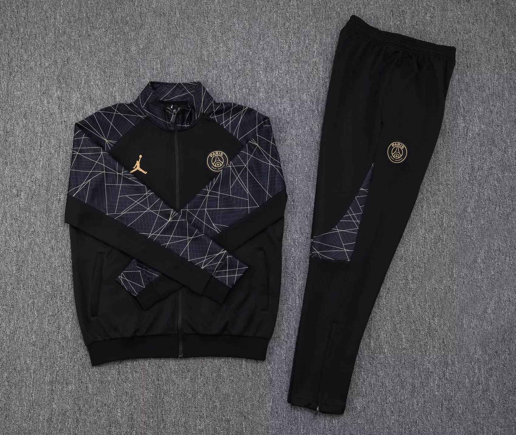 2023/2024 Psg Paris Saint-Germain Long Zipped Jacket Black Set-mysite Custom Football Kit- Nextkits
