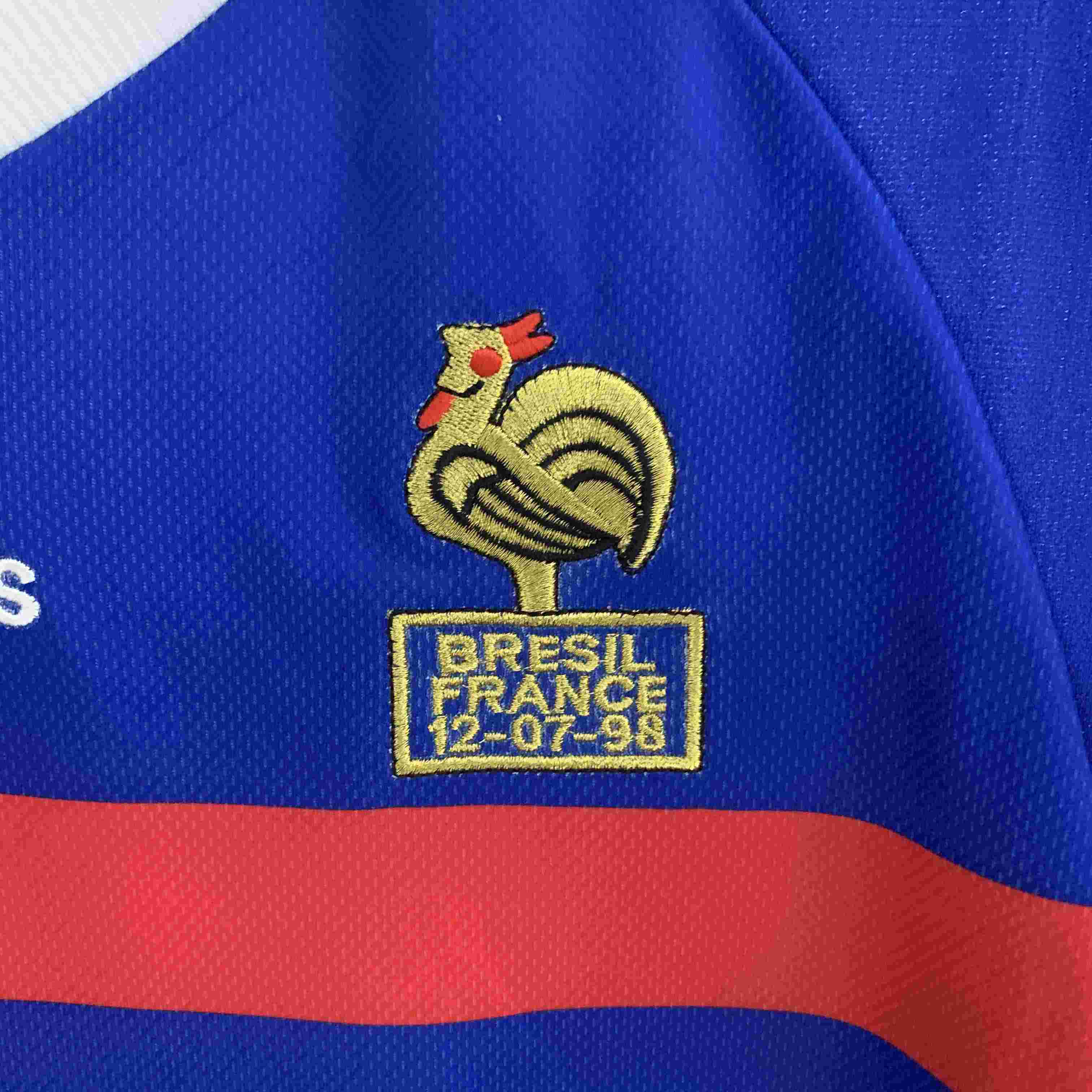 1998 Retro Long Sleeve France Home Football Shirt-mysite Custom Football Kit- Nextkits