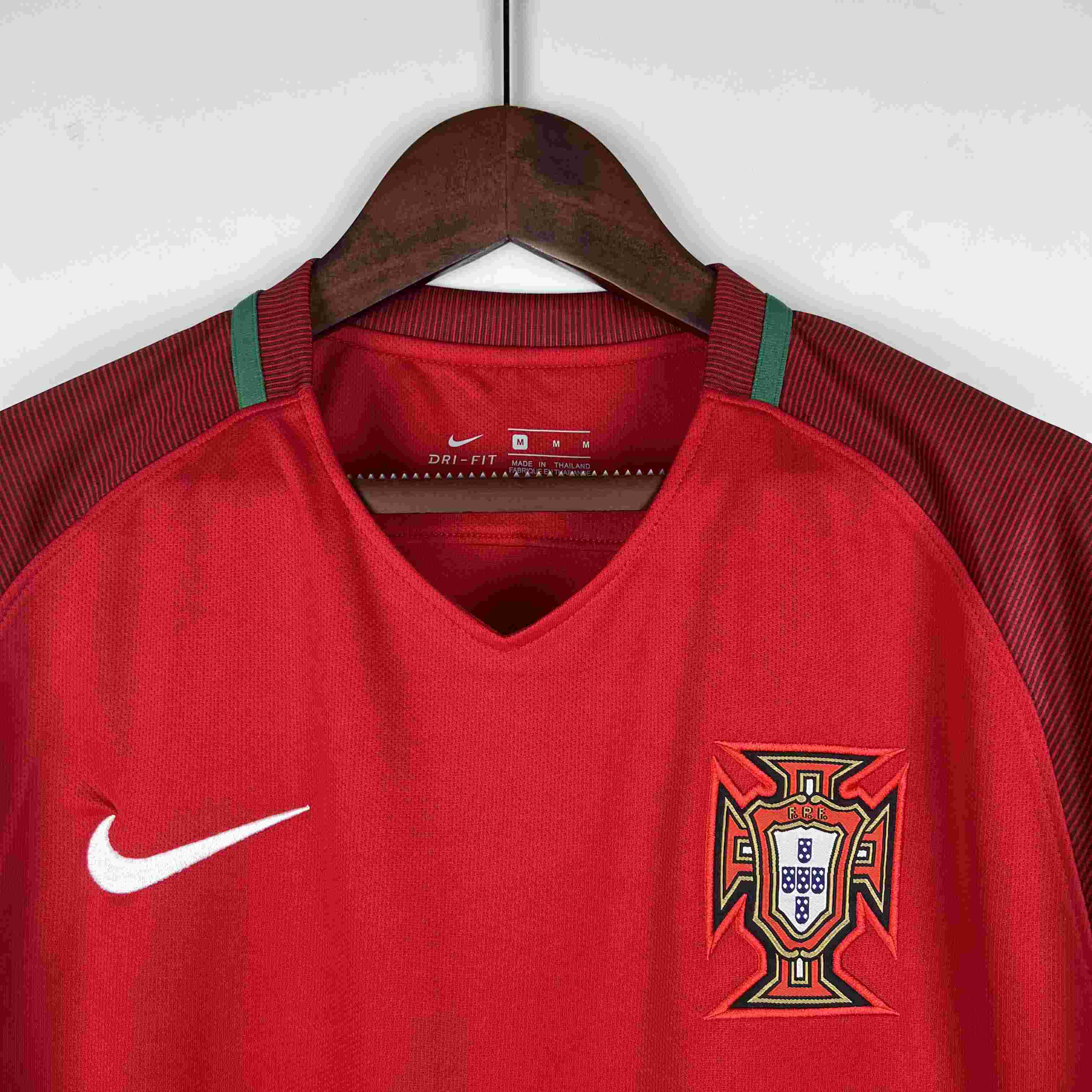 2016 Retro Long Sleeve Portugal Home Football Shirt-mysite Custom Football Kit- Nextkits