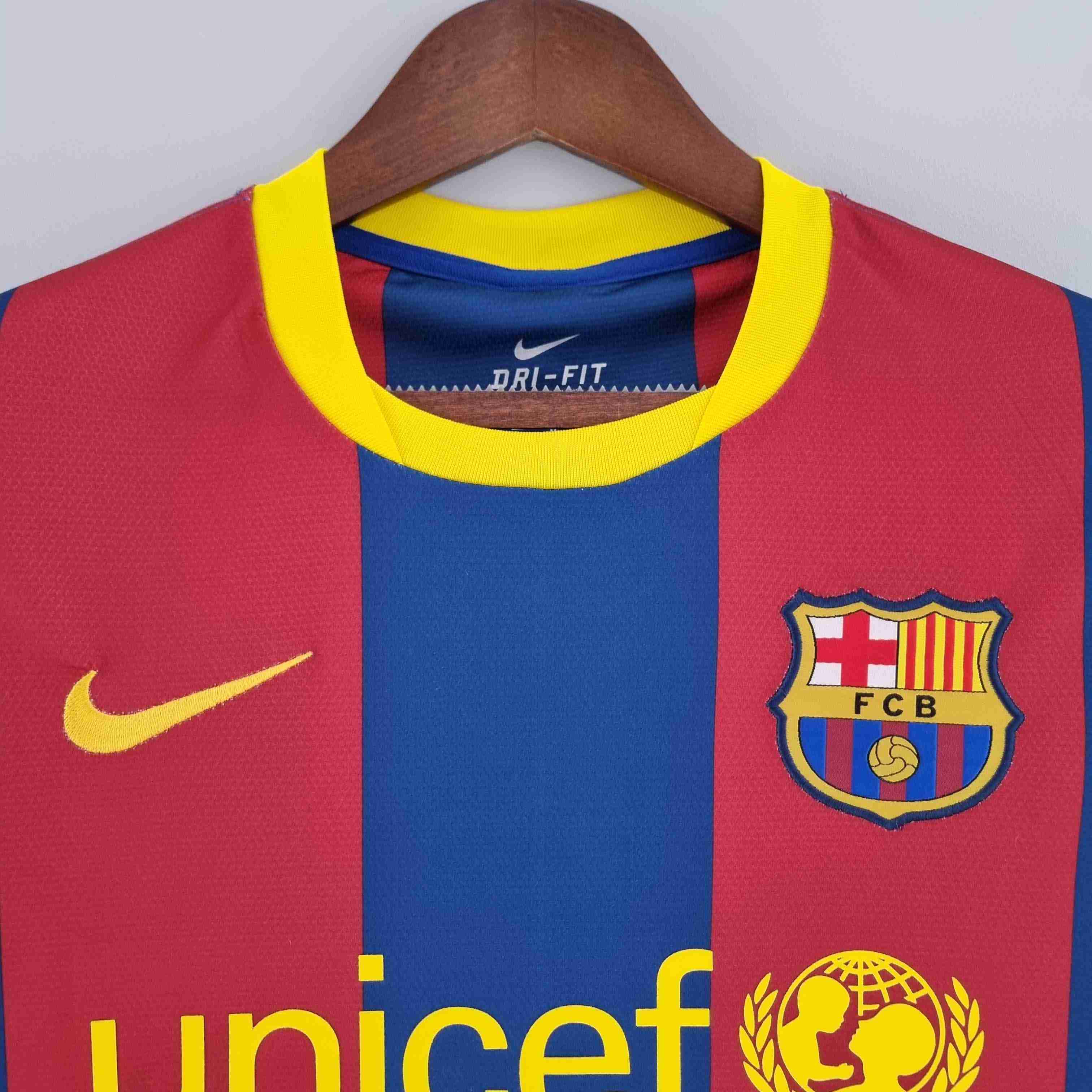 2010/2011 Retro Long Sleeve Barcelona Home Football Shirt-mysite Custom Football Kit- Nextkits