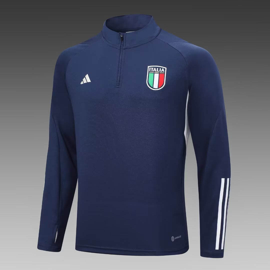 2023 Italy Half-Pull Training Suit Royal Blue Soccer Shirt Set-mysite Custom Football Kit- Nextkits