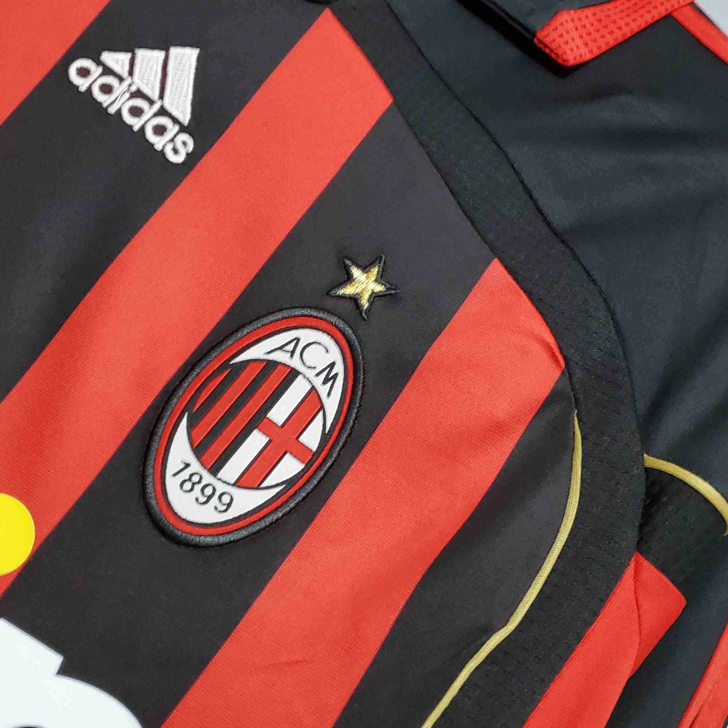 2006/2007 Retro Long Sleeve AC Milan Home Football Shirt-mysite Custom Football Kit- Nextkits