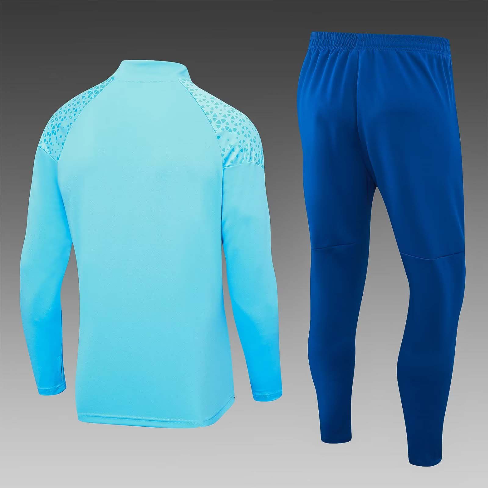 2023/2024 Olympique de Marseille Half-Pull Training Suit Light blue Football Jersey Set-mysite Custom Football Kit- Nextkits