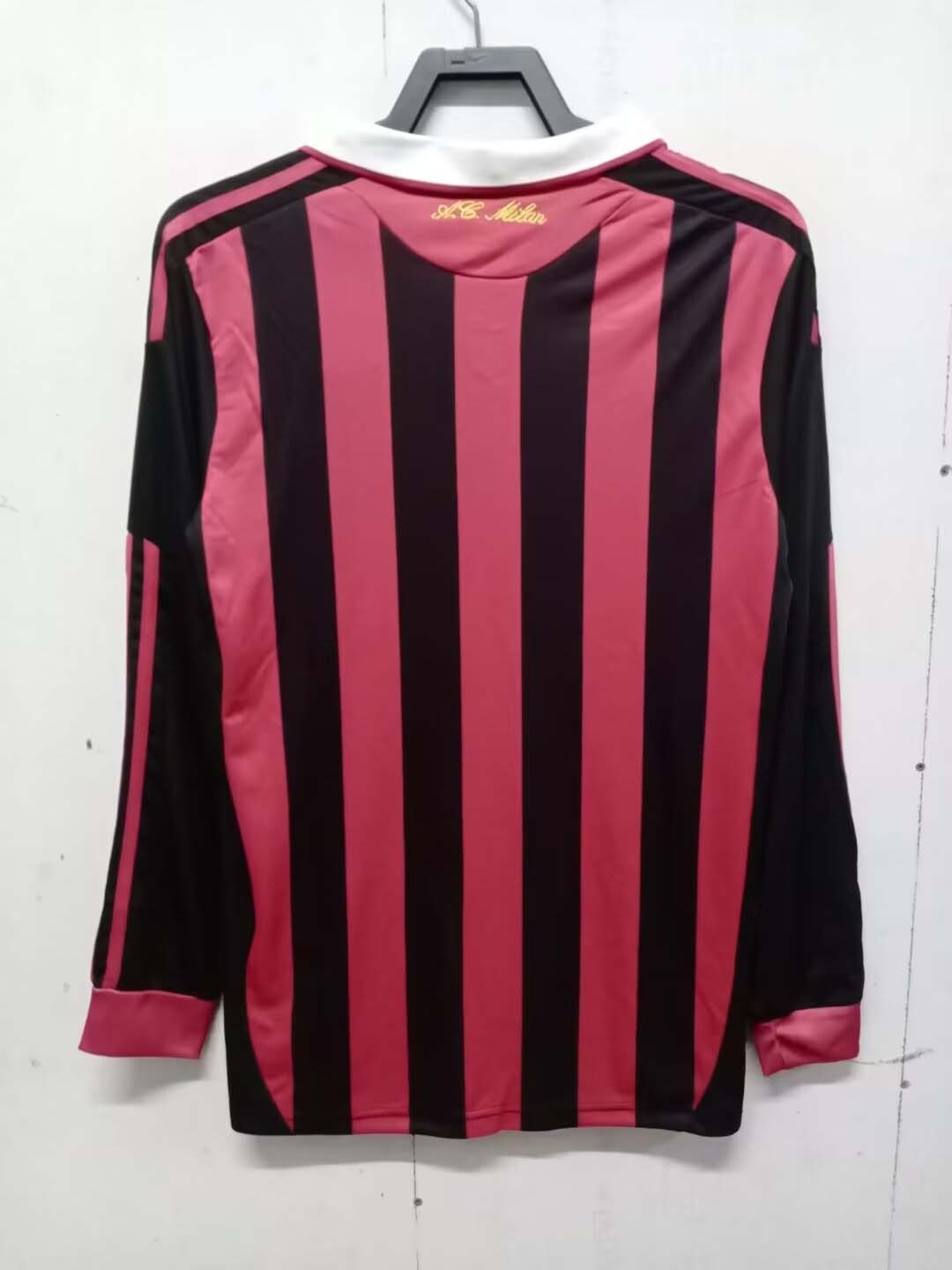 2009/2010 Retro Long Sleeve AC Milan Home Football Shirt-mysite Custom Football Kit- Nextkits