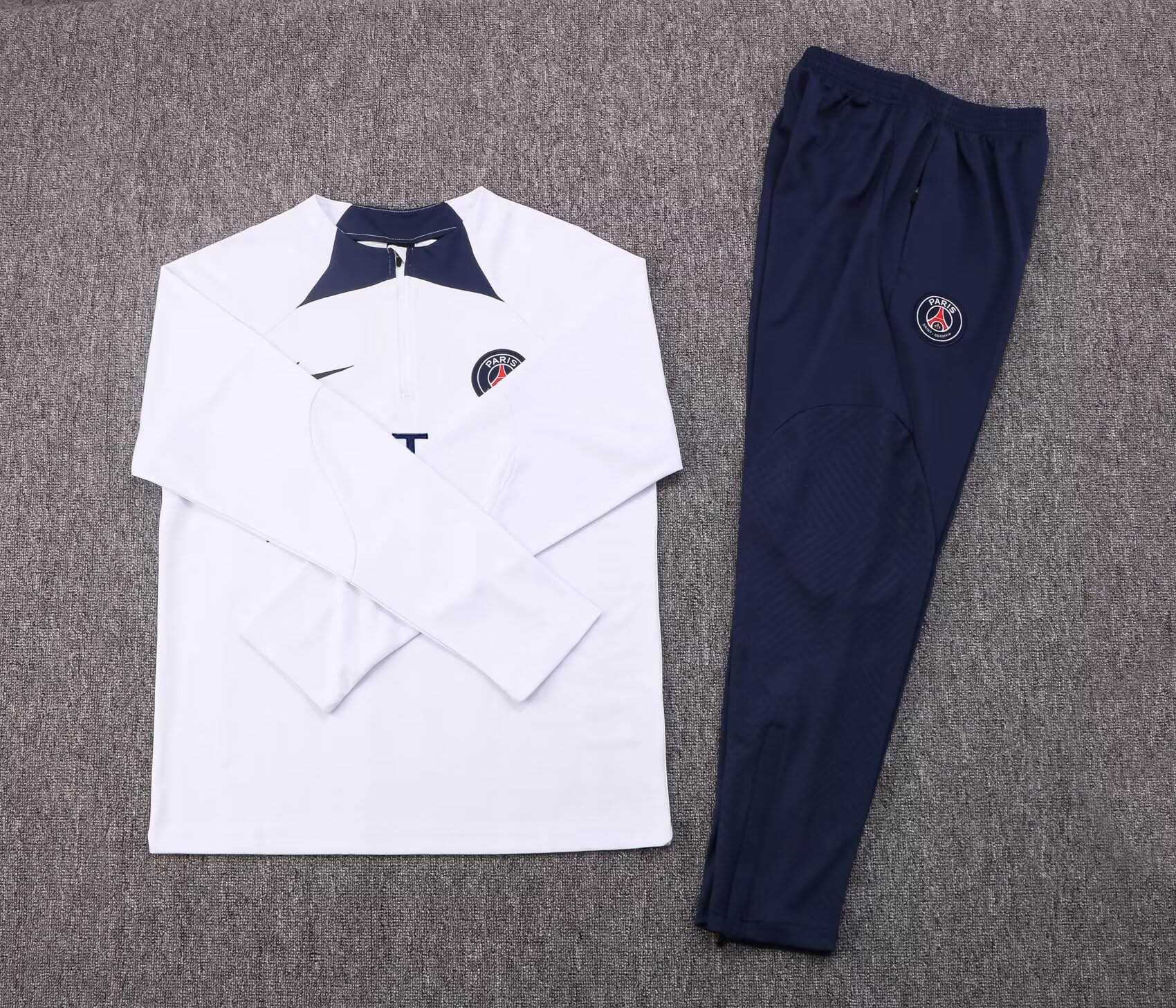 2022/2023 Psg Paris Saint-Germain Half-Pull Training Suit White Set-mysite Custom Football Kit- Nextkits