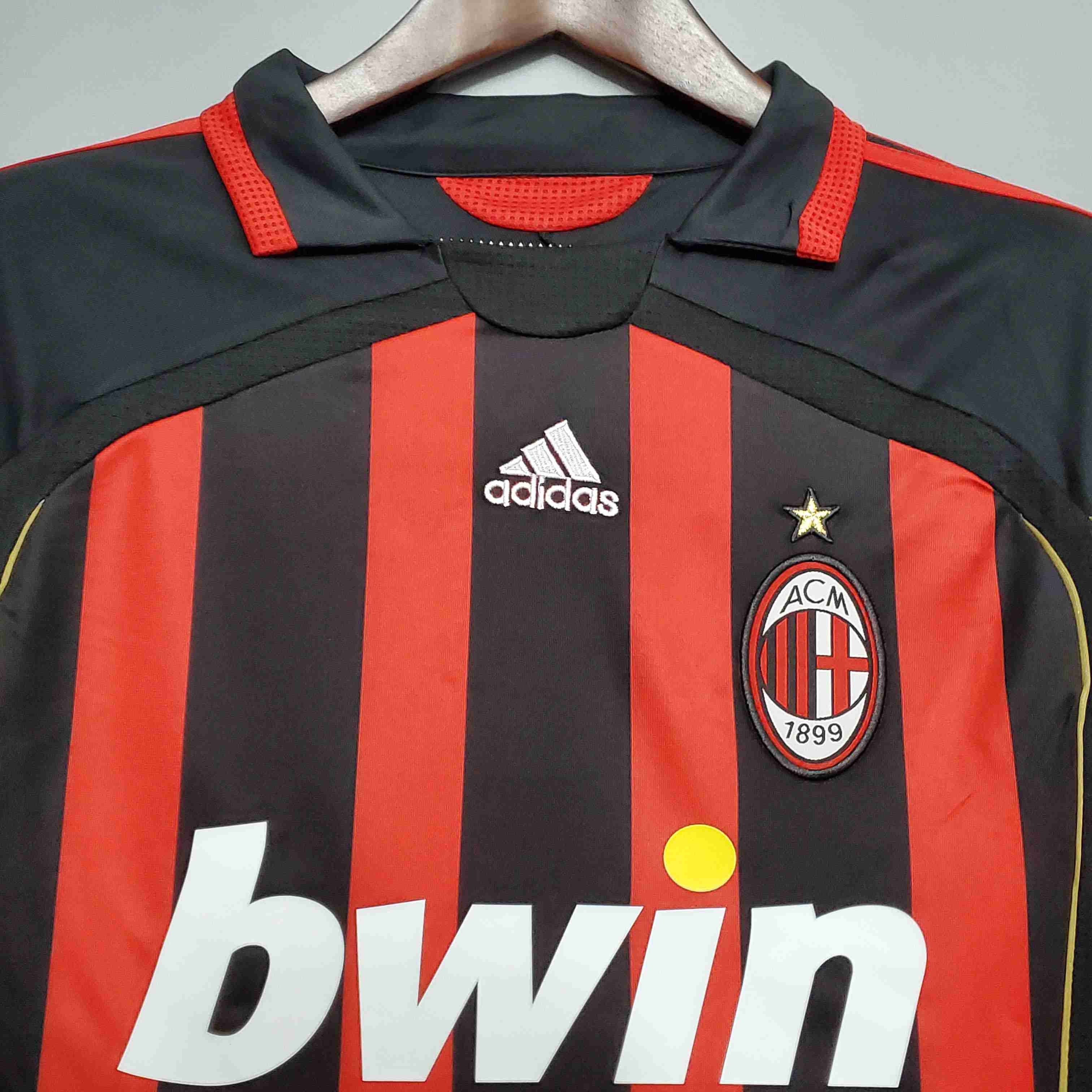 2006/2007 Retro Long Sleeve AC Milan Home Football Shirt-mysite Custom Football Kit- Nextkits