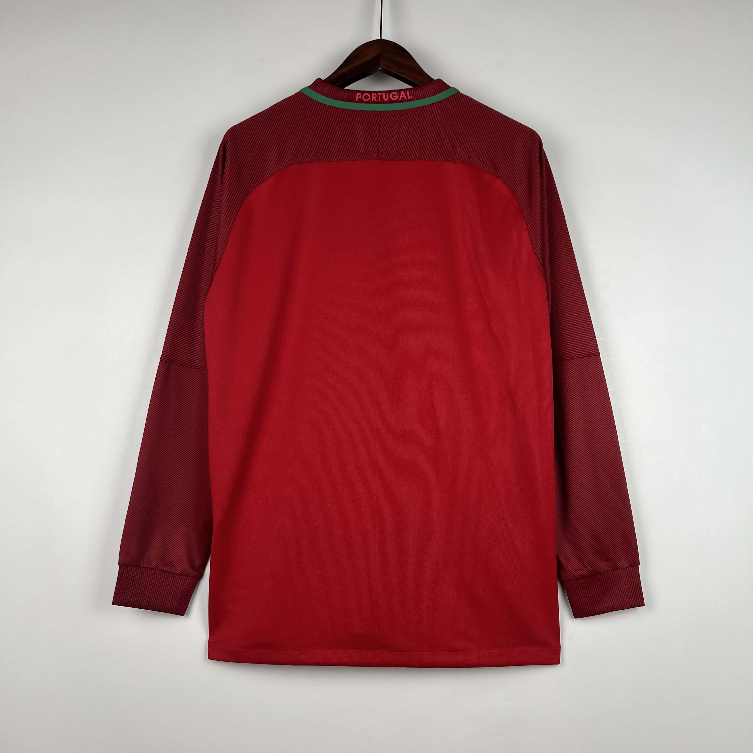 2016 Retro Long Sleeve Portugal Home Football Shirt-mysite Custom Football Kit- Nextkits