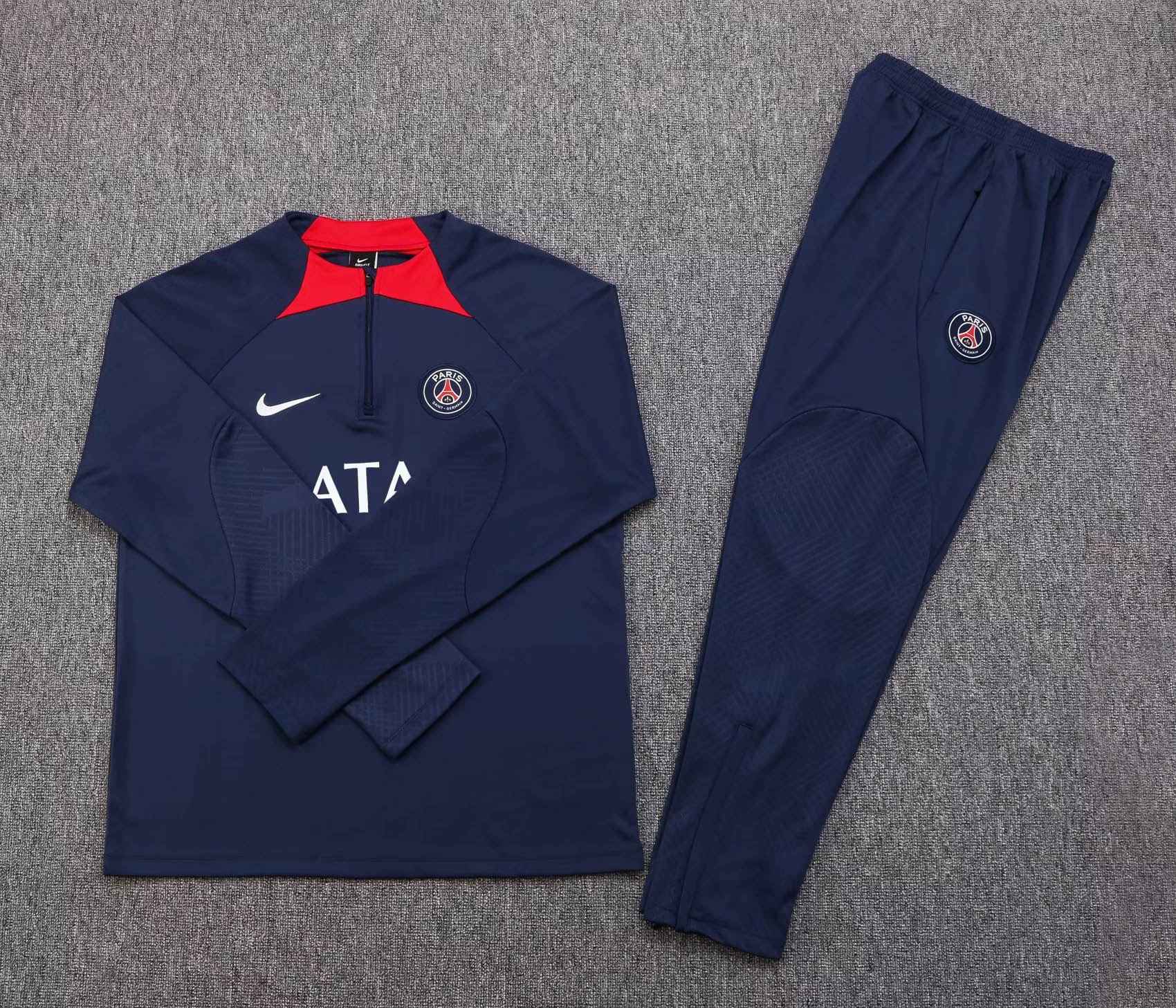 2022/2023 Psg Paris Saint-Germain Half-Pull Training Suit Royal Blue Set-mysite Custom Football Kit- Nextkits