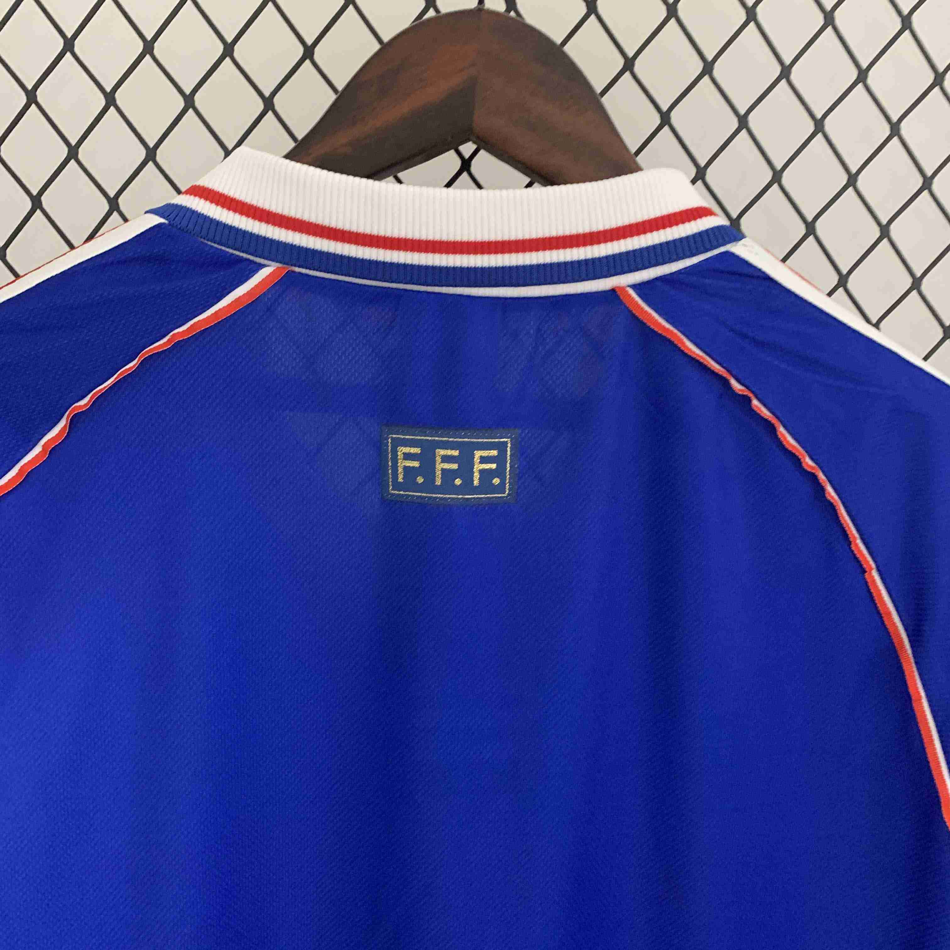 1998 Retro Long Sleeve France Home Football Shirt-mysite Custom Football Kit- Nextkits
