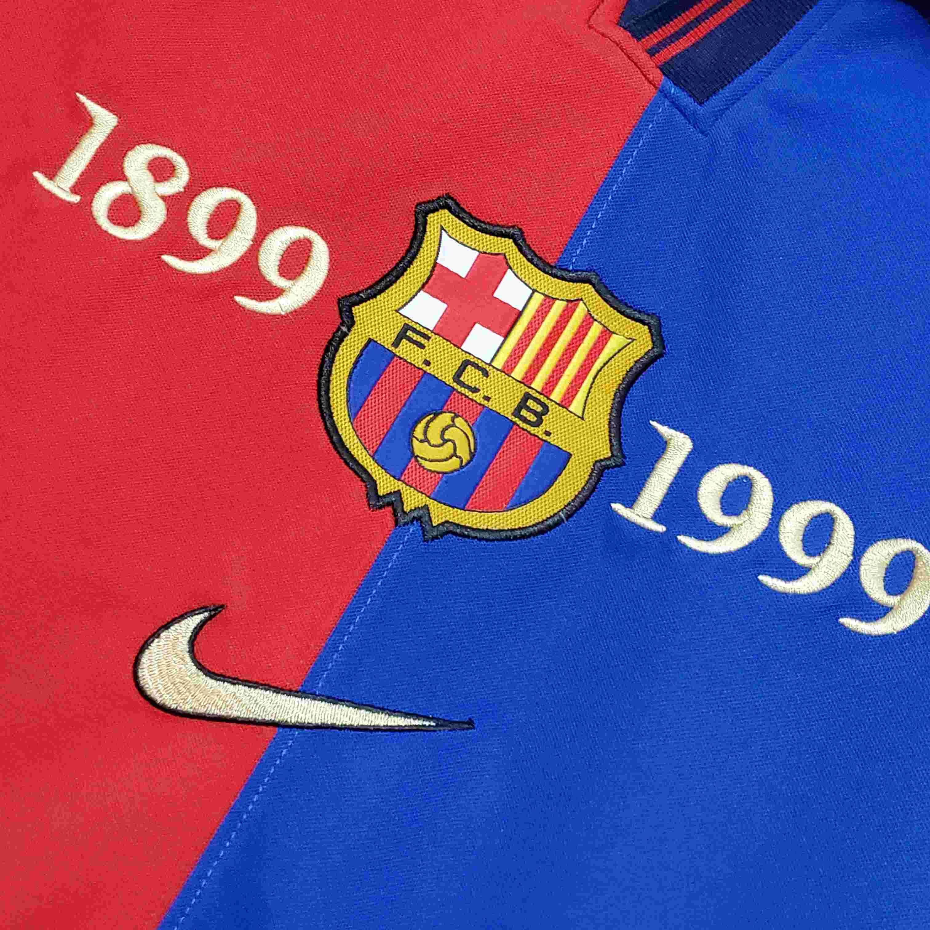 1999/2000 Retro Barcelona Home 100th Anniversary Version Football Shirt-mysite Custom Football Kit- Nextkits