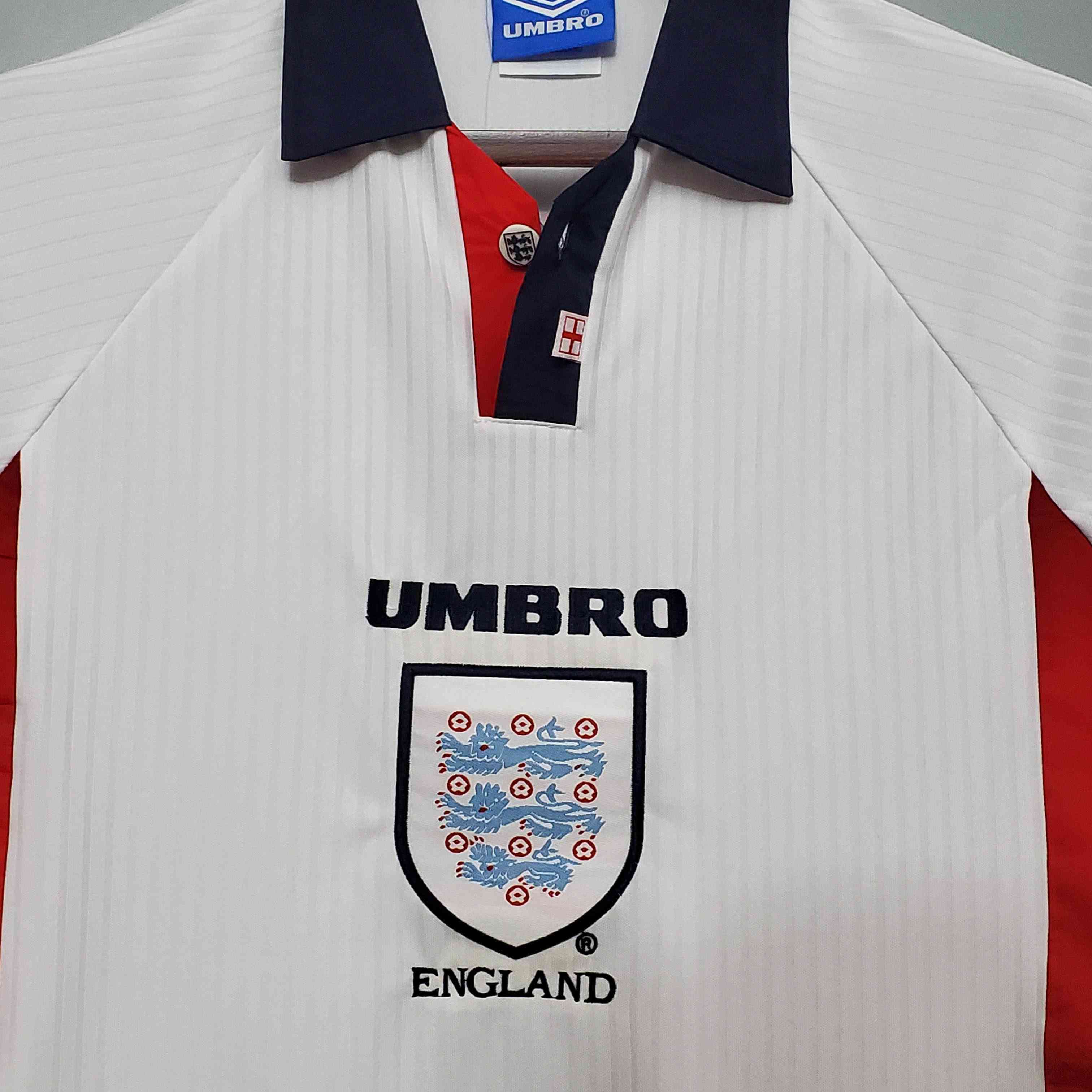 1998 Retro England Home Soccer Jersey-mysite Custom Football Kit- Nextkits