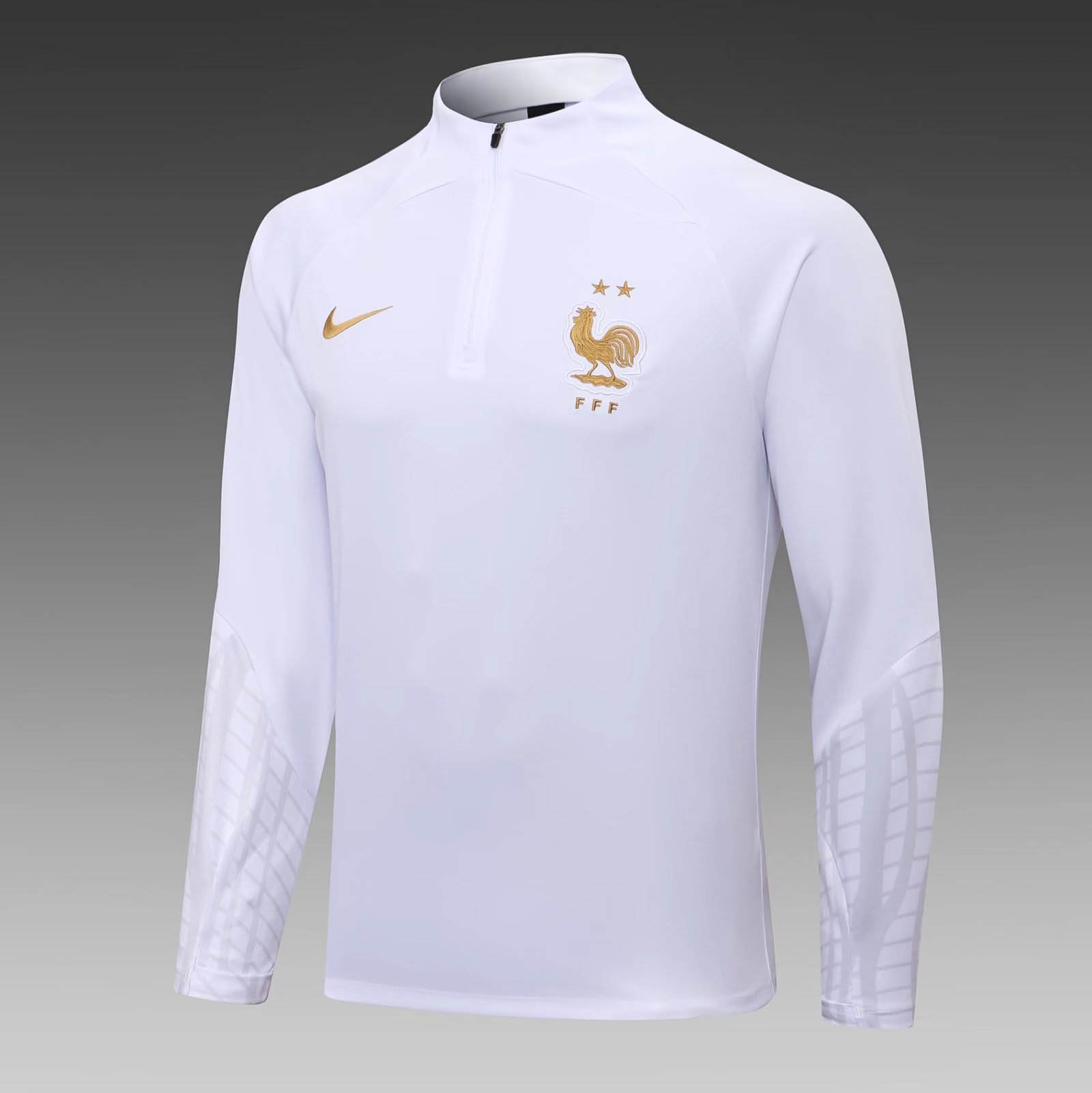 2022 France Half-Pull Training Suit White Football Shirt Set-mysite Custom Football Kit- Nextkits