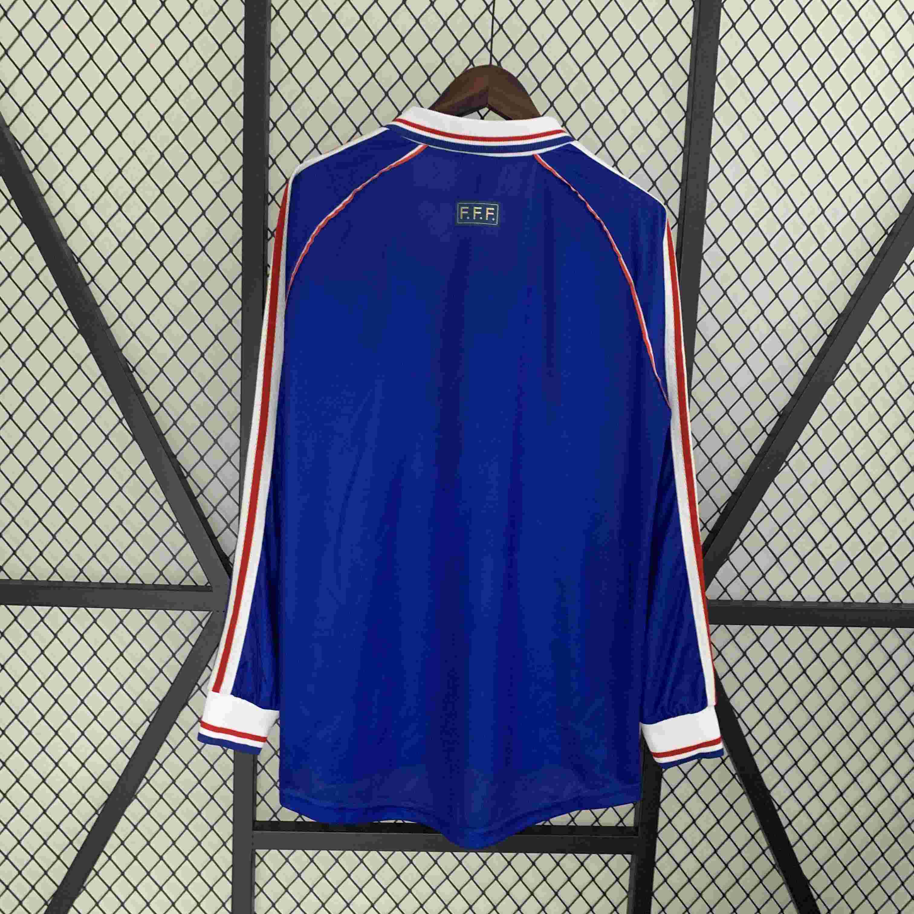 1998 Retro Long Sleeve France Home Football Shirt-mysite Custom Football Kit- Nextkits