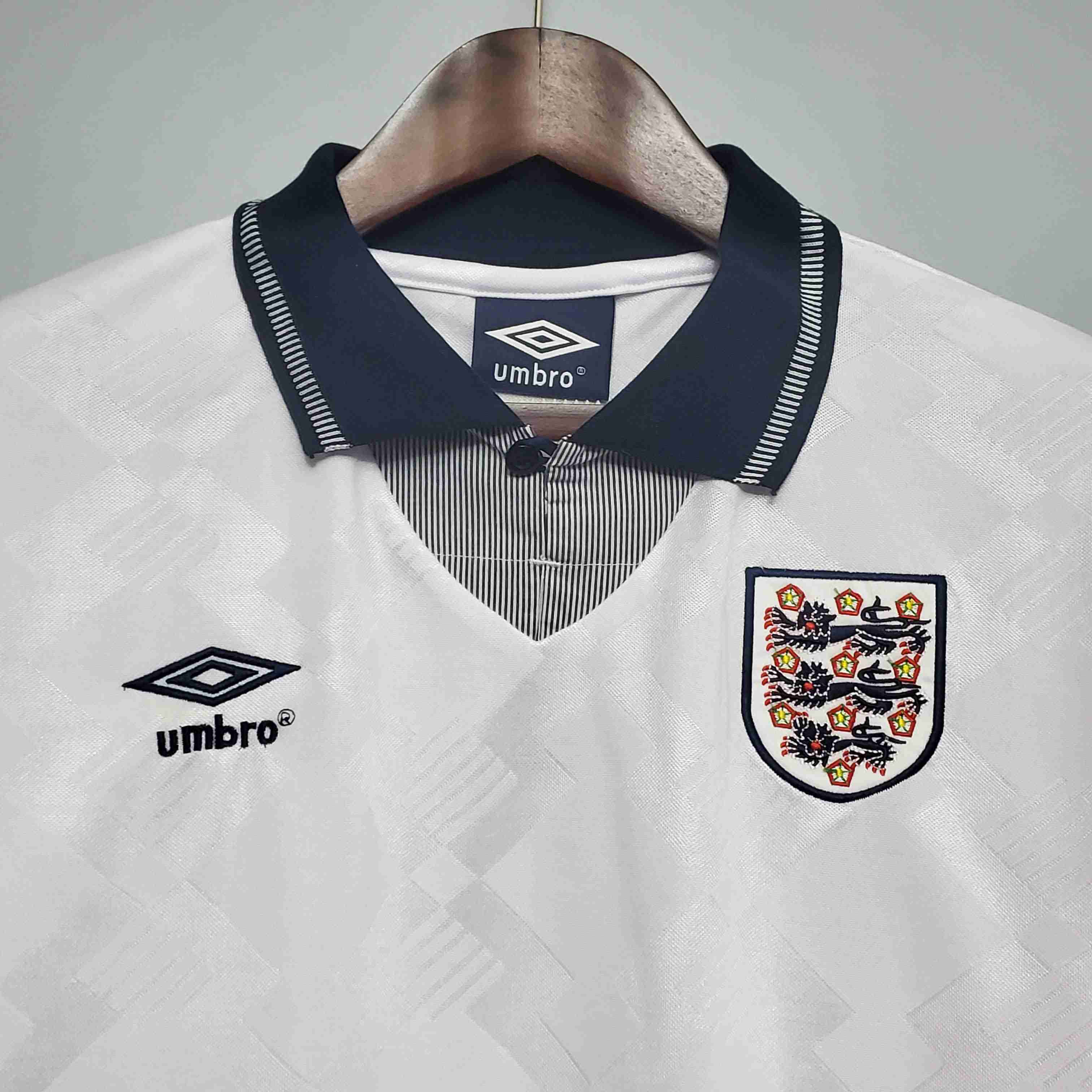 1990 Retro England Home Soccer Jersey-mysite Custom Football Kit- Nextkits