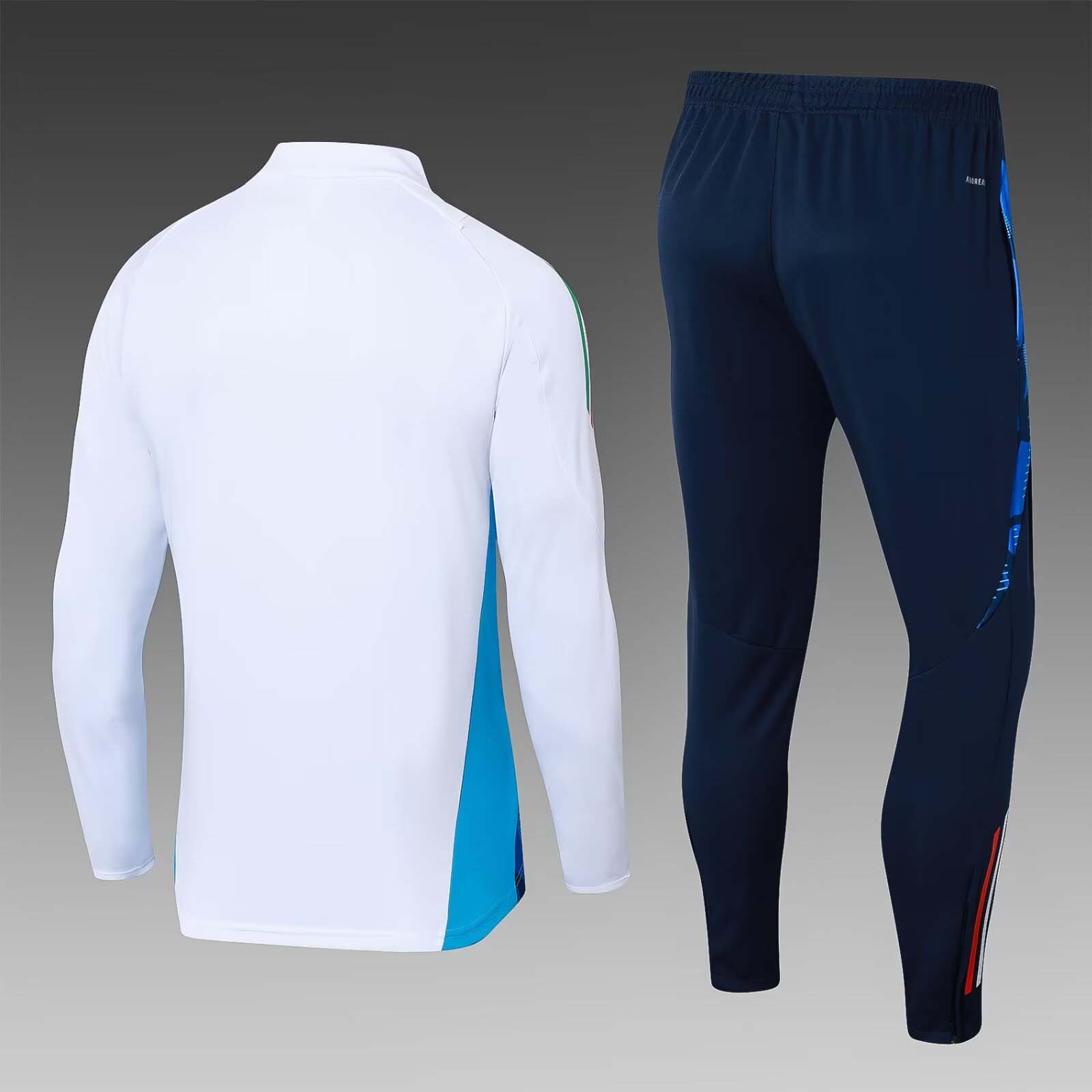 2024 Italy Half-Pull Training Suit White Soccer Shirt Set-mysite Custom Football Kit- Nextkits