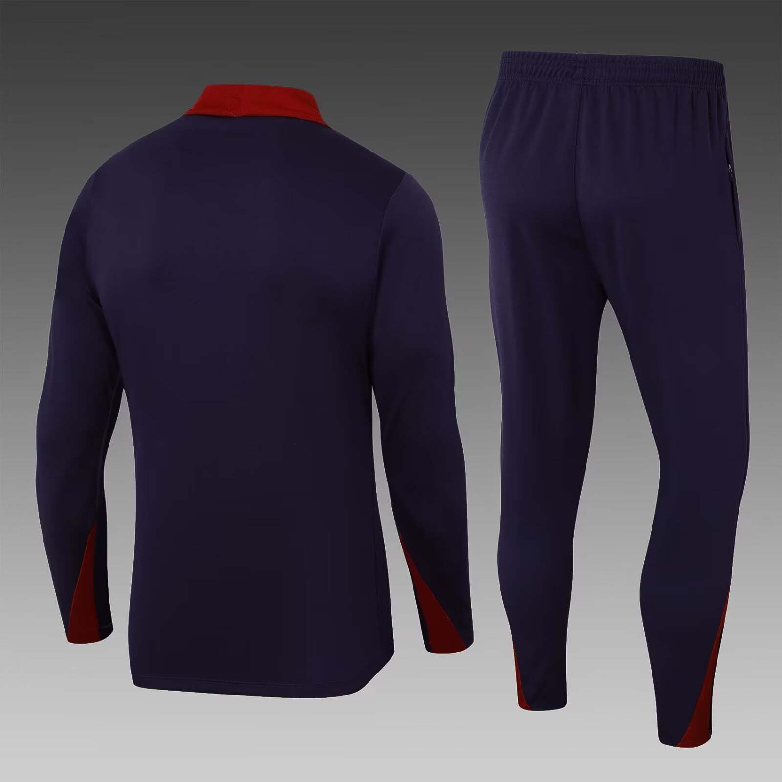 2024 England Half-Pull Training Suit Purple Soccer Jersey Set-mysite Custom Football Kit- Nextkits
