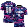Custom White Navy-Old Gold Sublimation Split Fashion Soccer Uniform Jersey