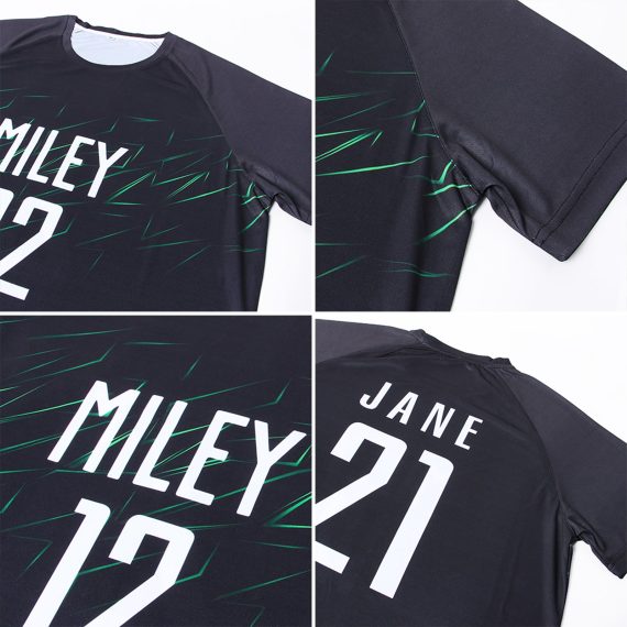 Custom Black White Sublimation Soccer Uniform Jersey