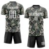 Custom Camo White-Black Sublimation Salute To Service Soccer Uniform Jersey