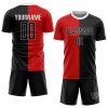 Custom Red Black-White Sublimation Split Fashion Soccer Uniform Jersey