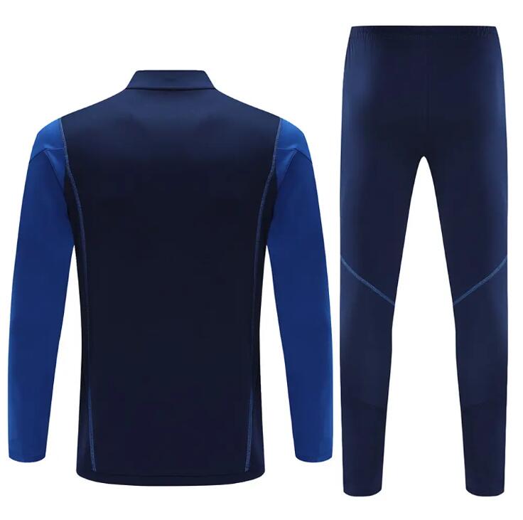Manchester United Long Zipped Jacket Royal Blue Set-mysite Custom Football Kit- Nextkits