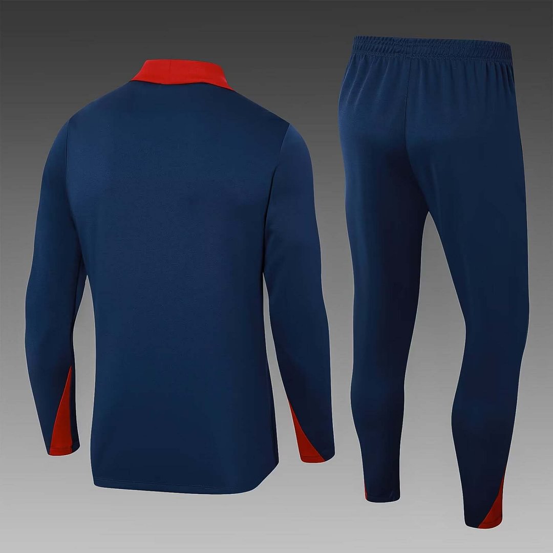 2024 England Half-Pull Training Suit Royal blue Soccer Jersey Set-mysite Custom Football Kit- Nextkits