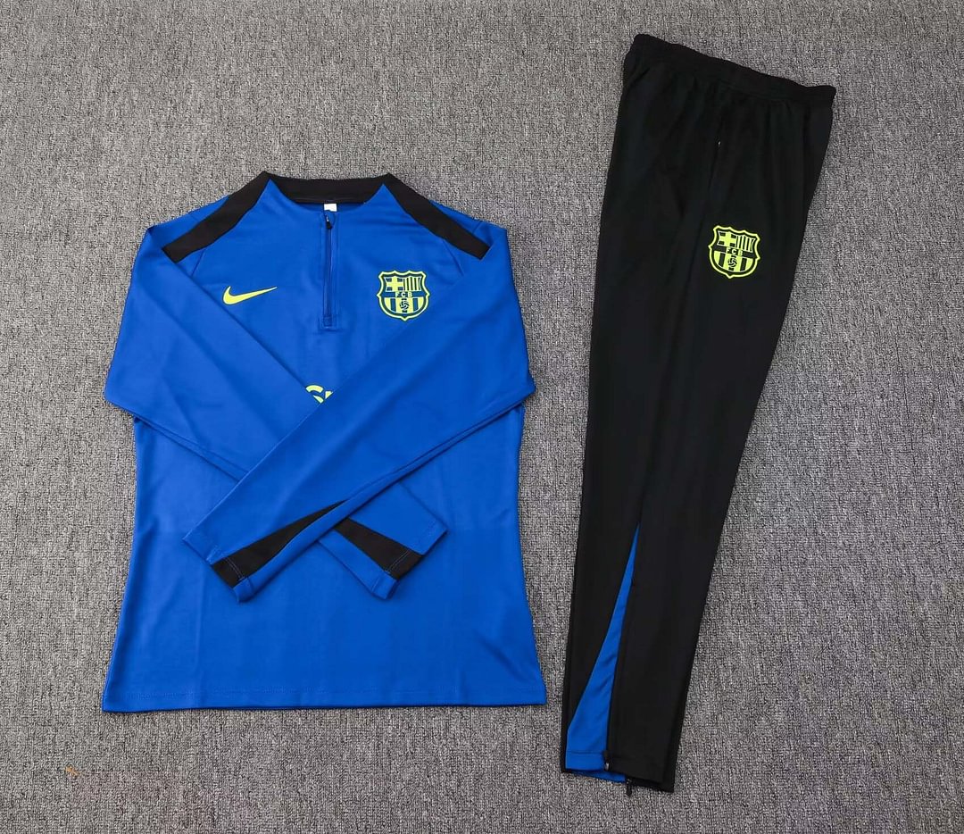 24/25 Barcelona Half-Pull Training Suit Colorful Blue Jersey Set-mysite Custom Football Kit- Nextkits