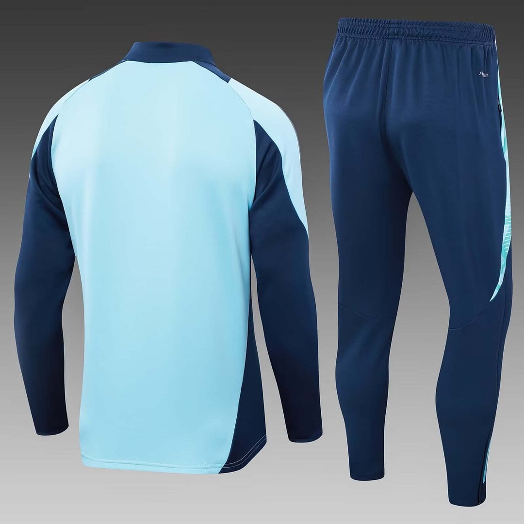 24/25 Arsenal Half-Pull Training Suit Baby blue Football Shirt Set-mysite Custom Football Kit- Nextkits