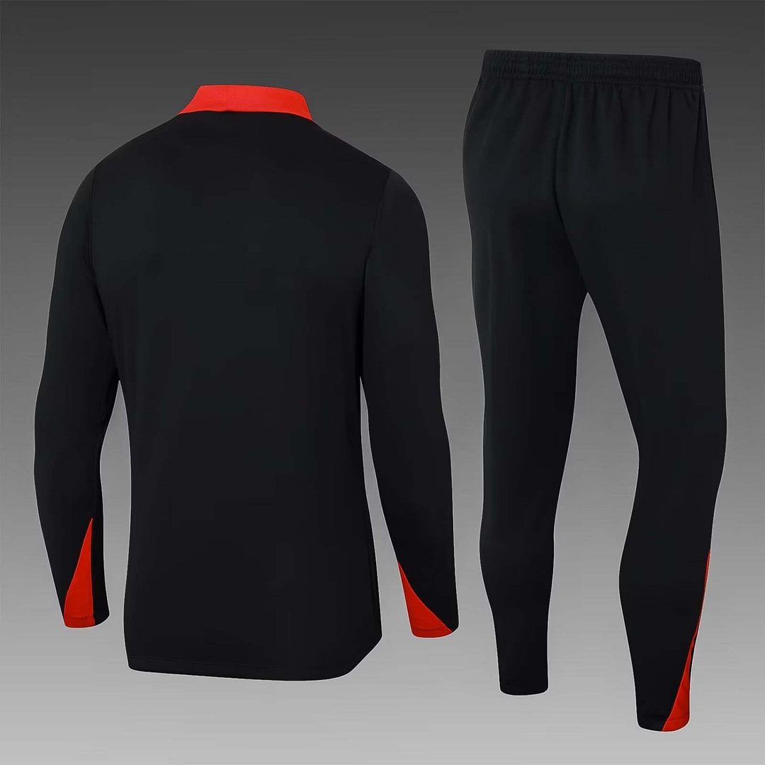 2024 Portugal Half-Pull Training Suit Black Football Shirt Set-mysite Custom Football Kit- Nextkits