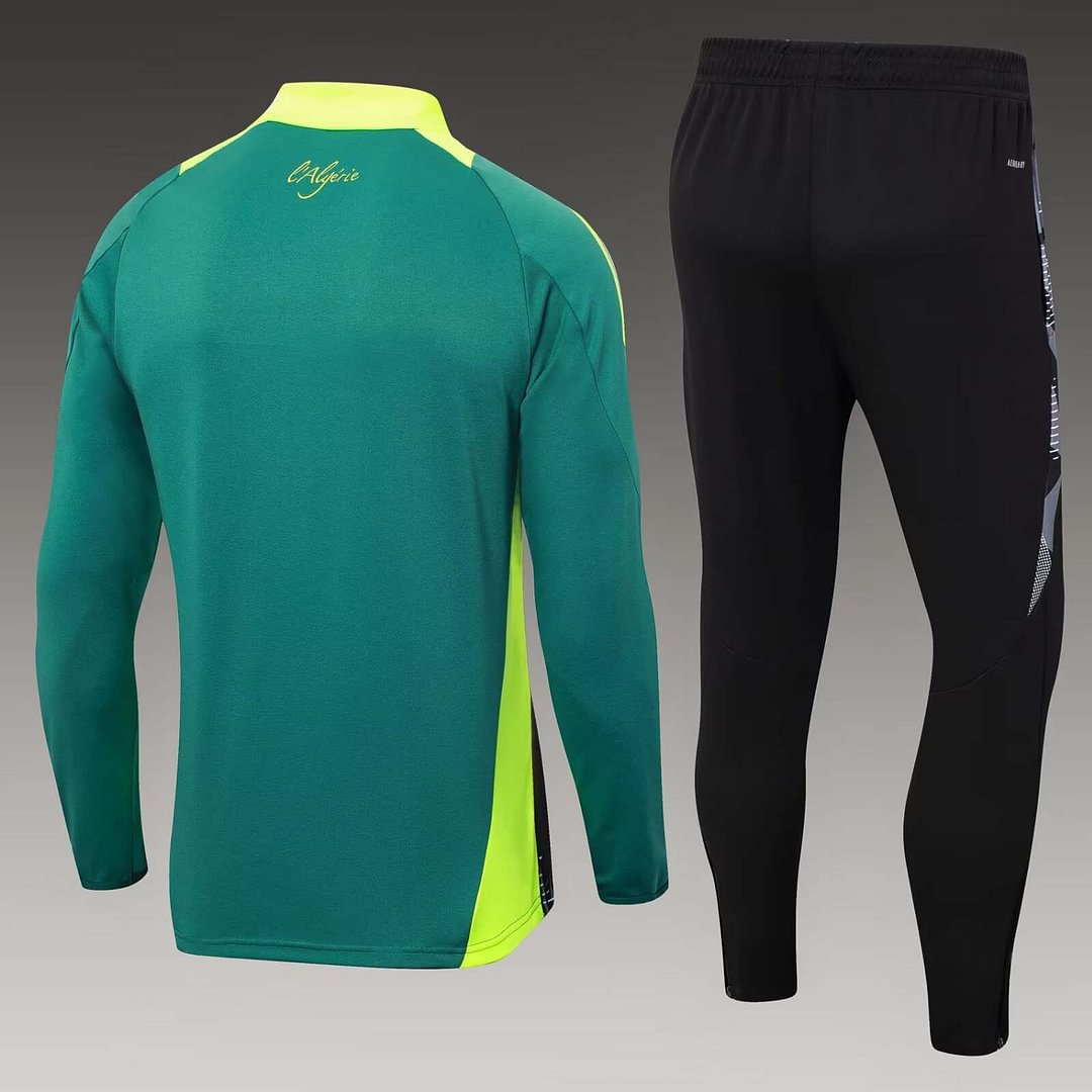 2024 Algeria National Team Half-Pull Training Suit Dark green Shirt Set-mysite Custom Football Kit- Nextkits