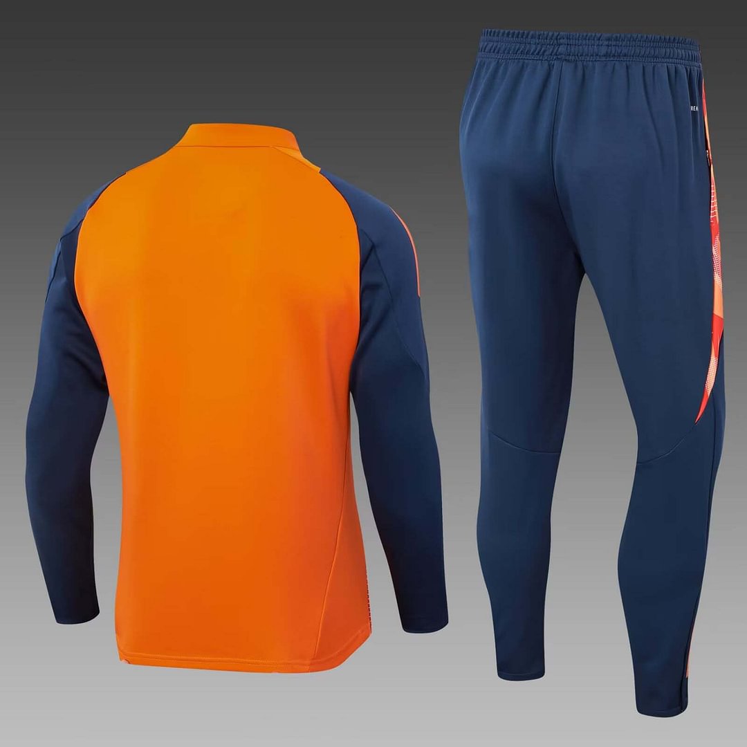 24/25 Manchester United Half-Pull Training Suit Orange Football Shirt Set-mysite Custom Football Kit- Nextkits