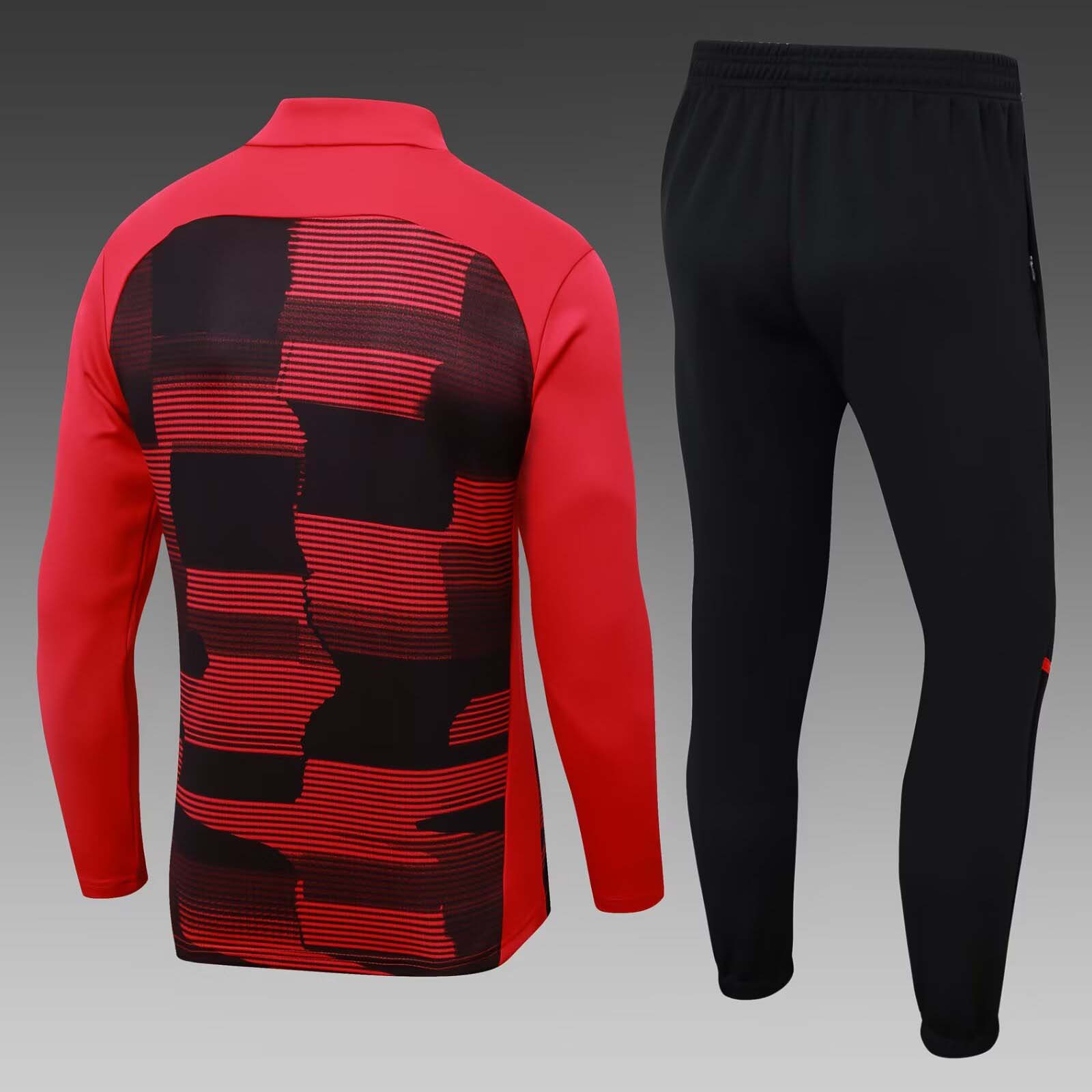 24/25 AC Milan Half-Pull Training Suit Red Black Football Shirt Set-mysite Custom Football Kit- Nextkits