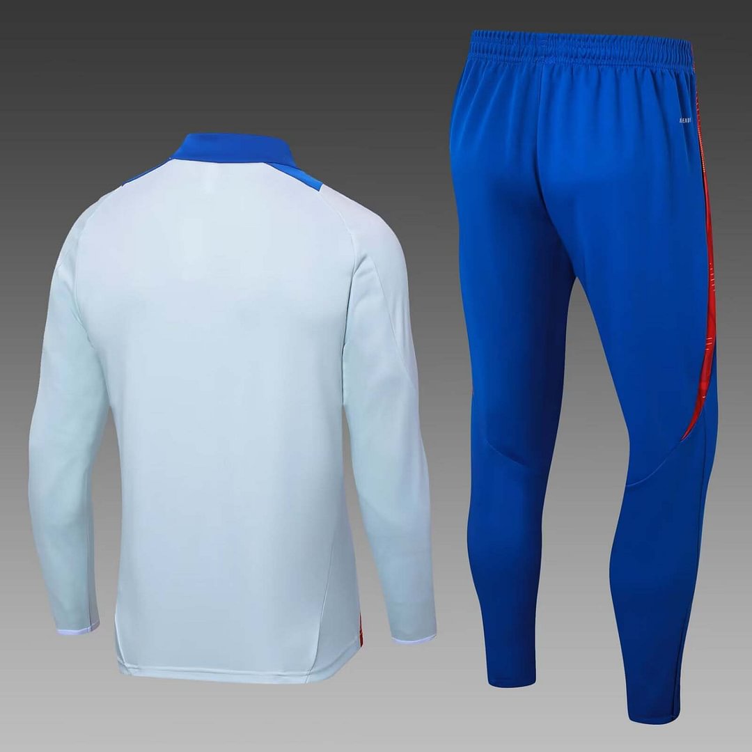 2024 Spain Half-Pull Training Suit Baby blue Football Shirt Set-mysite Custom Football Kit- Nextkits
