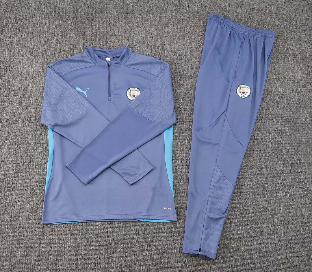 24/25 Manchester City Half-Pull Training Suit Gray Football Shirt Set-mysite Custom Football Kit- Nextkits
