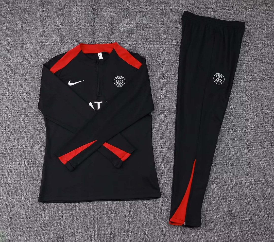 24/25 Psg Paris Saint-Germain Half-Pull Training Suit Black red Set-mysite Custom Football Kit- Nextkits