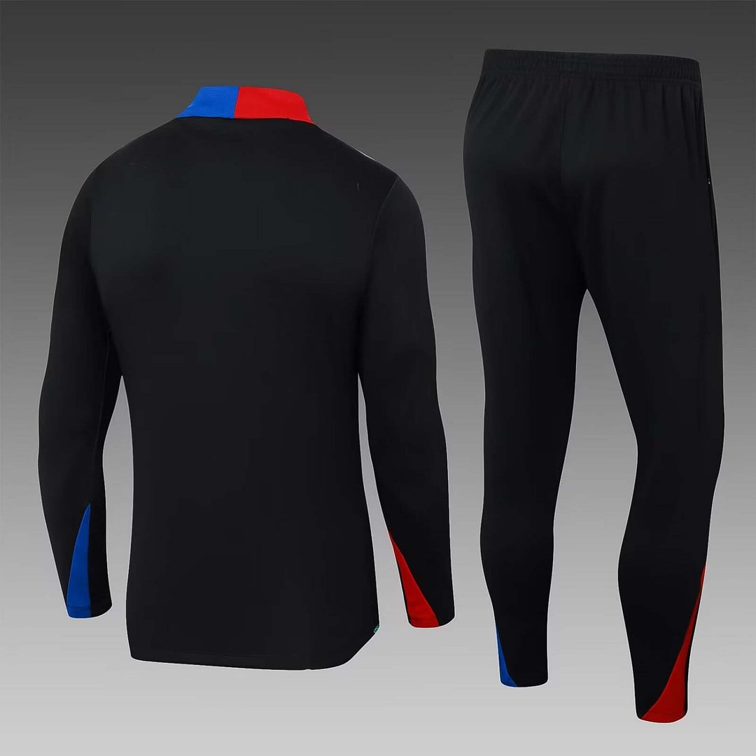 24/25 Barcelona Half-Pull Training Suit Black Jersey Set-mysite Custom Football Kit- Nextkits